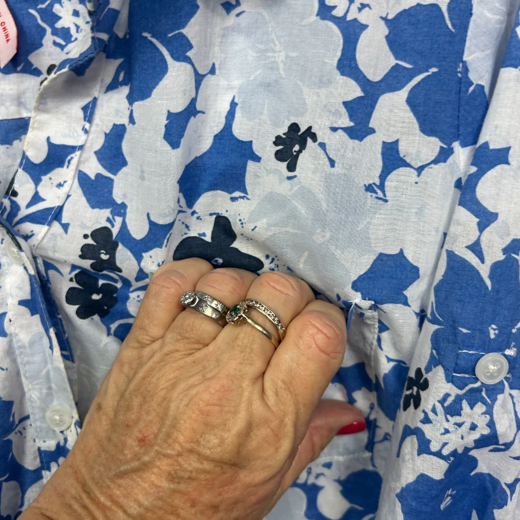 Millers Blue Cotton Floral Shirt - Size 14 - Image 4