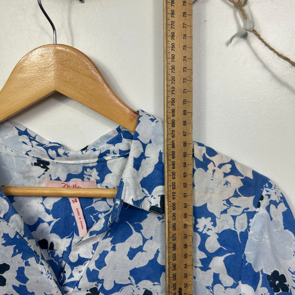 Millers Blue Cotton Floral Shirt - Size 14 - Image 6