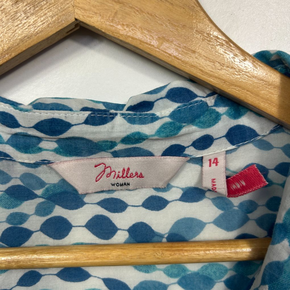 Millers Blue Cotton Shirt - Size 14 - Image 3