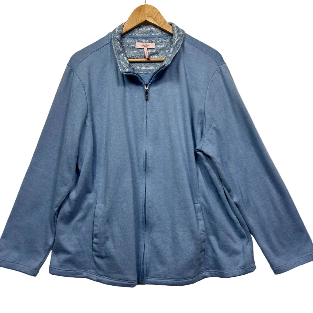 Millers Blue Cotton Zip Jumper - Size 18