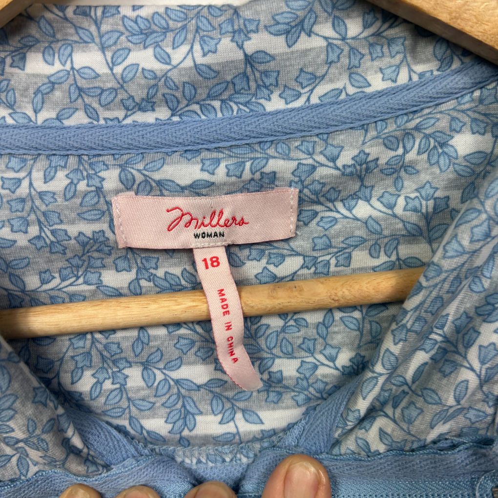 Millers Blue Cotton Zip Jumper - Size 18 - Image 3