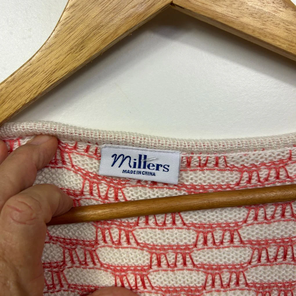 Millers Coral Stripe Knit Jumper - Size 14/16 - Image 6