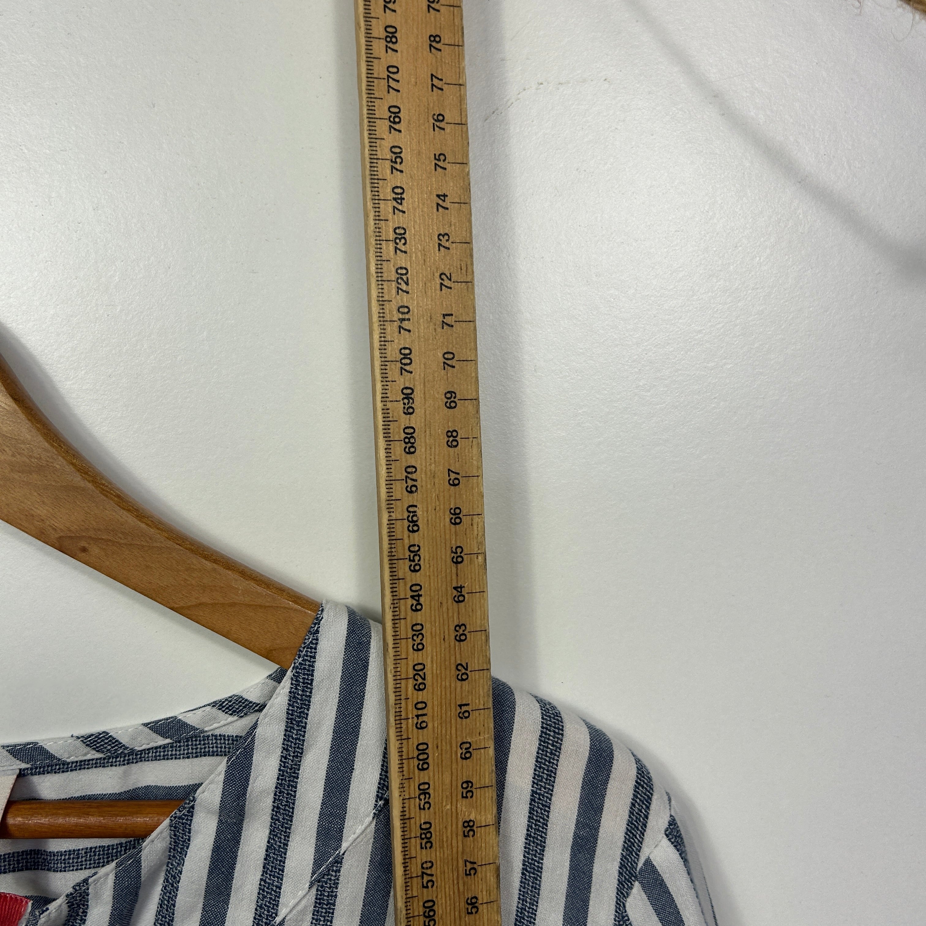 Millers Navy and White Striped Three-Quarter Sleeve Top - Size 14 - Image 6