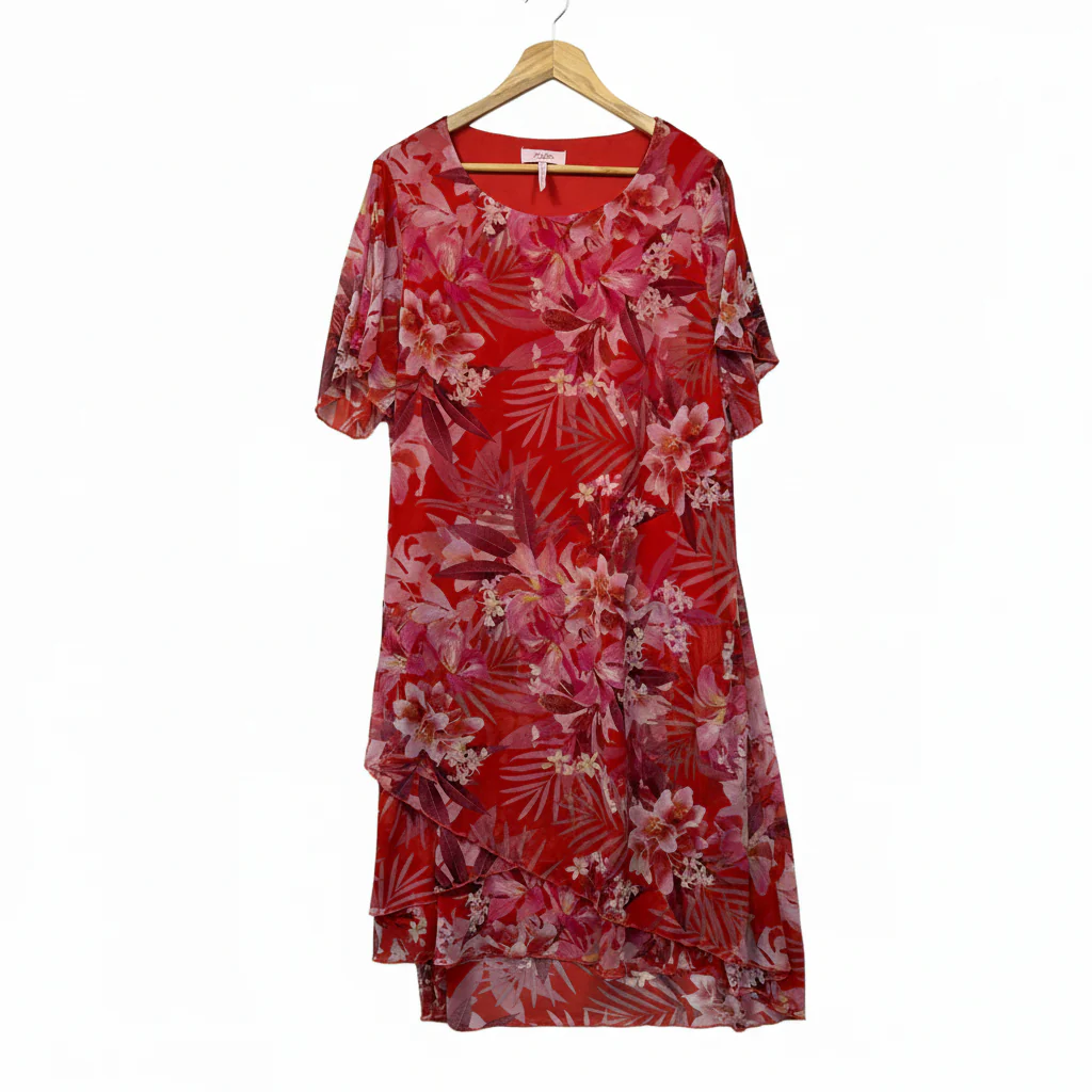 Millers Orange Tropical Floral Print Dress - Size 18