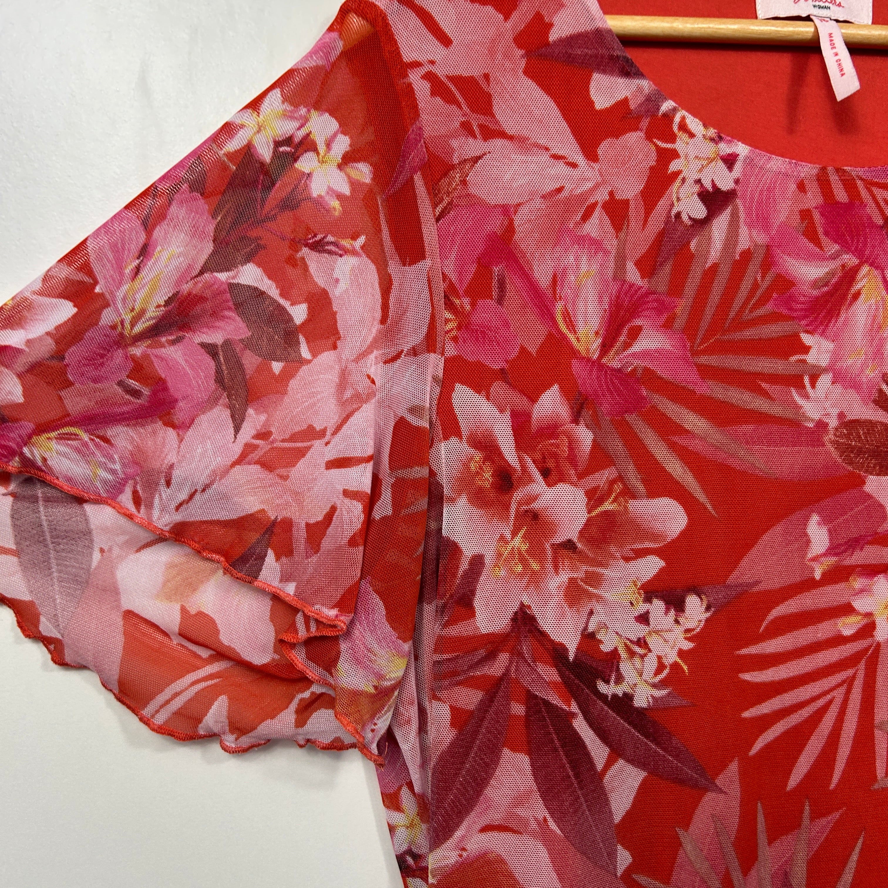 Millers Orange Tropical Floral Print Dress - Size 18 - Image 3