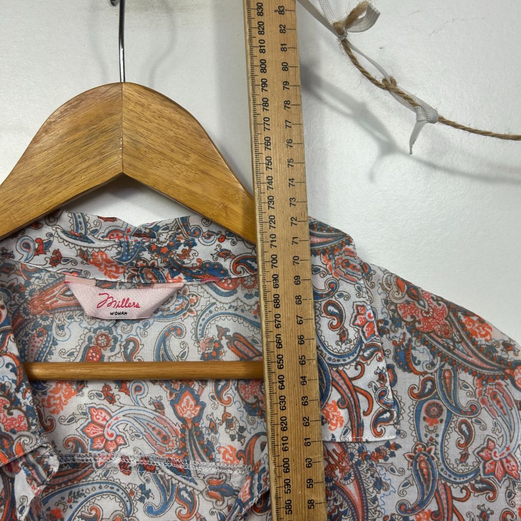 Millers Paisley Button Up Cotton Shirt - Size 16 - Image 5