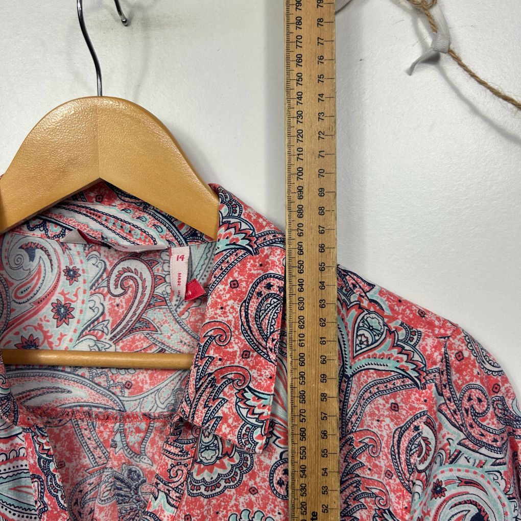 Millers Pink Cotton Paisley Shirt - Size 14 - Image 6