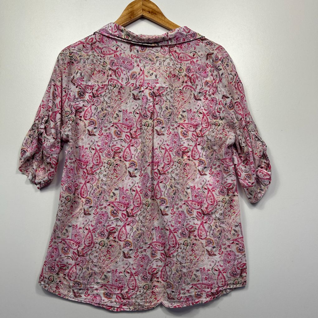 Millers Pink Cotton Paisley Shirt - Size 14 - Image 3