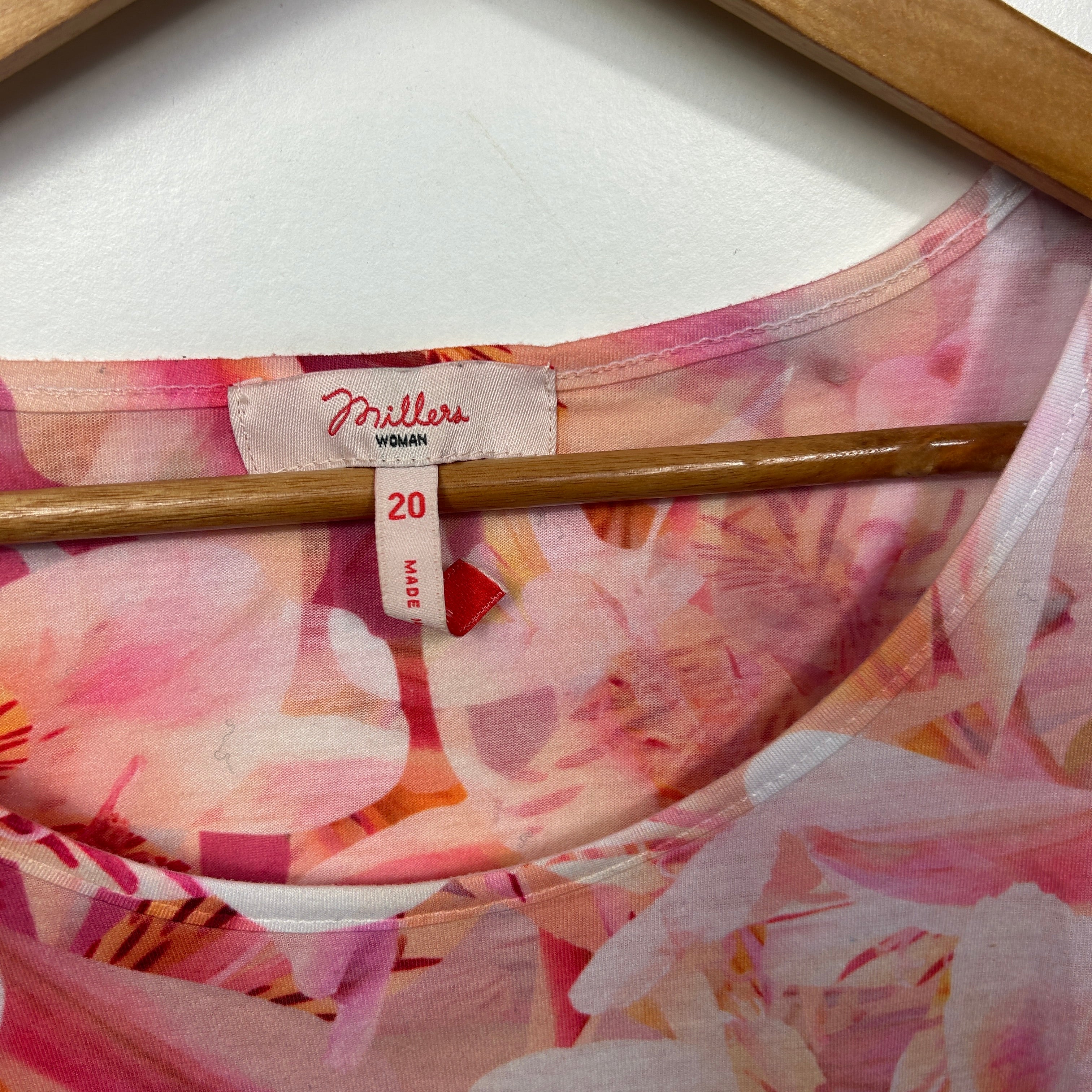 Millers Pink Floral Cold Shoulder Top - Size 20 - Image 4