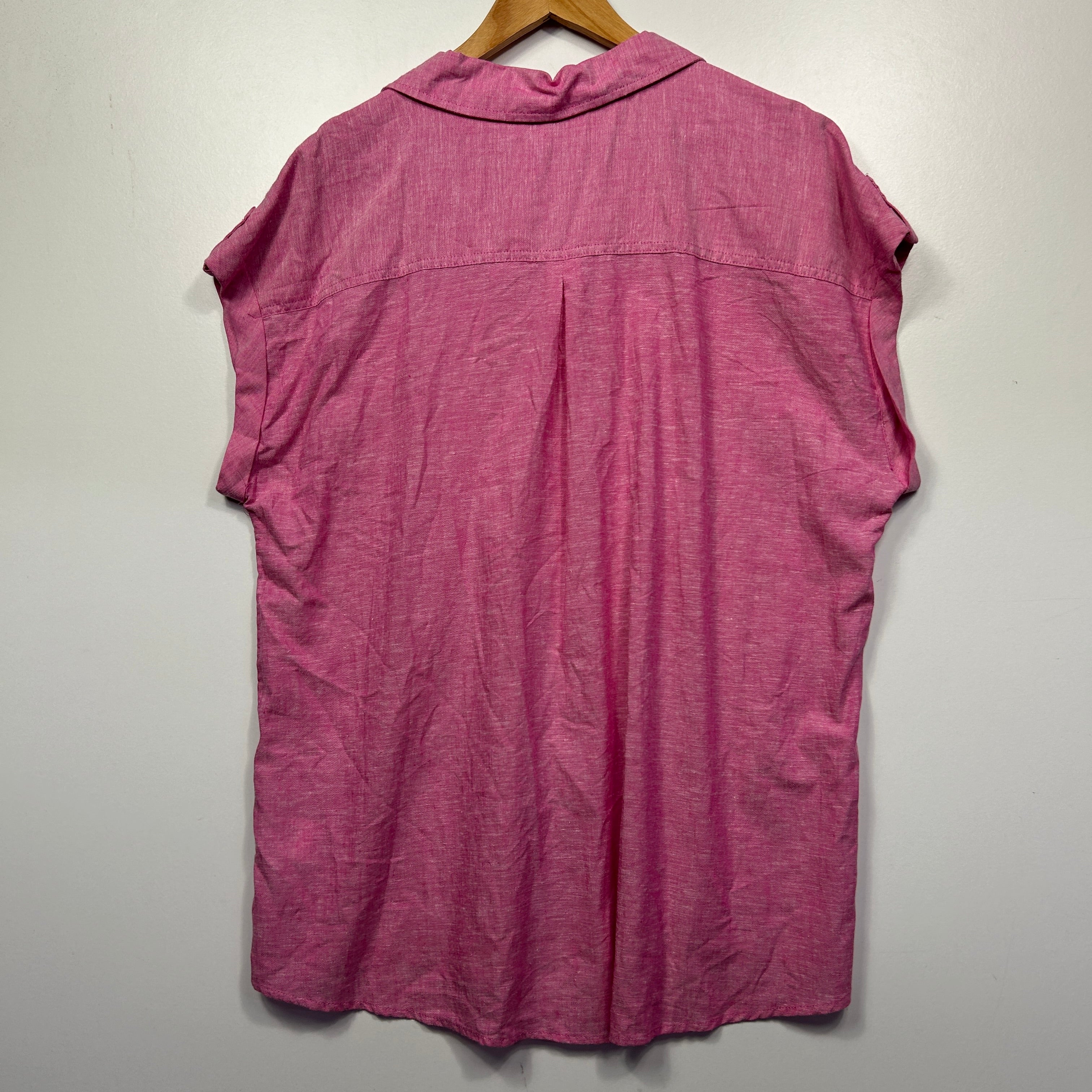 Millers Pink Linen Blend Button Shirt - Size 16 - Image 4
