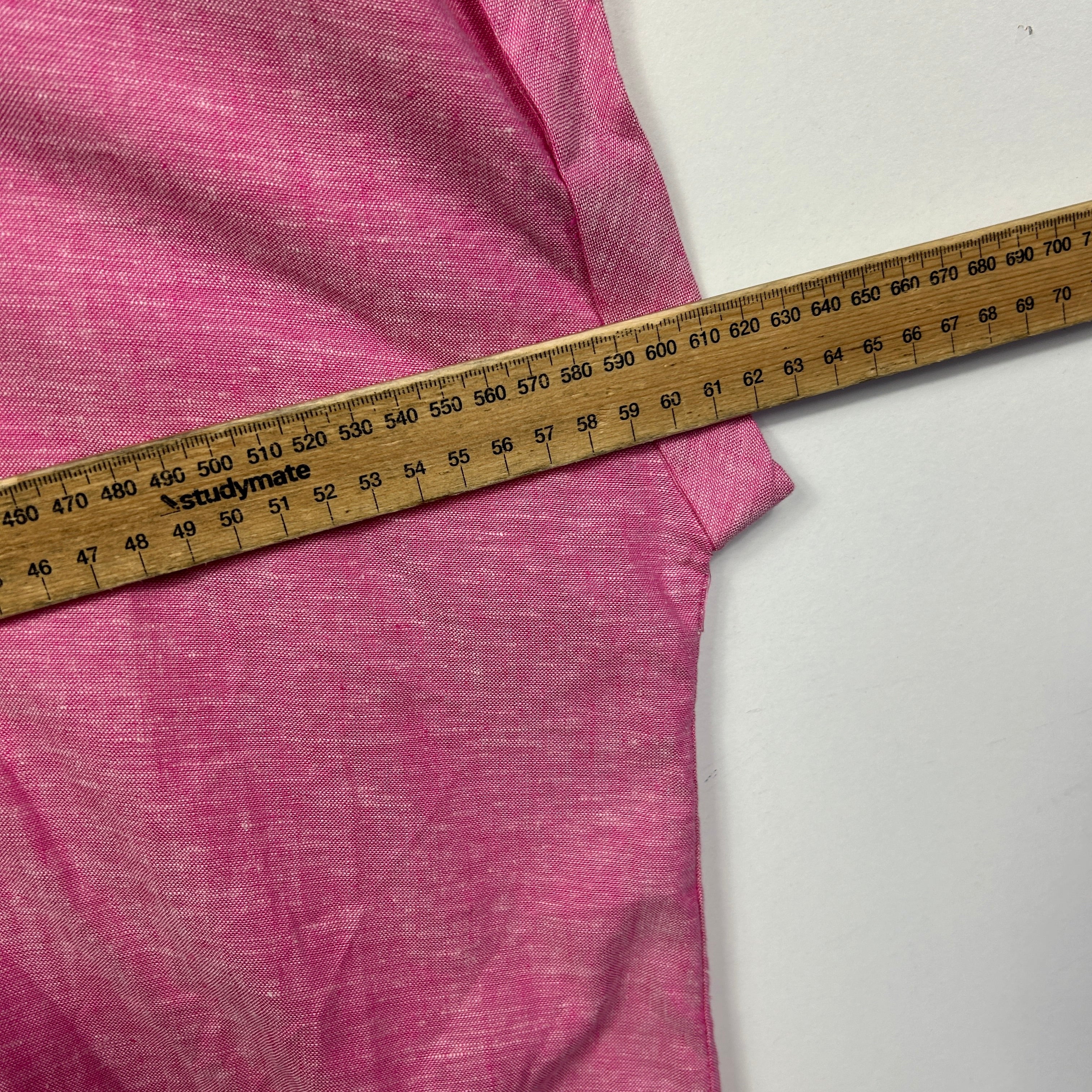 Millers Pink Linen Blend Button Shirt - Size 16 - Image 6