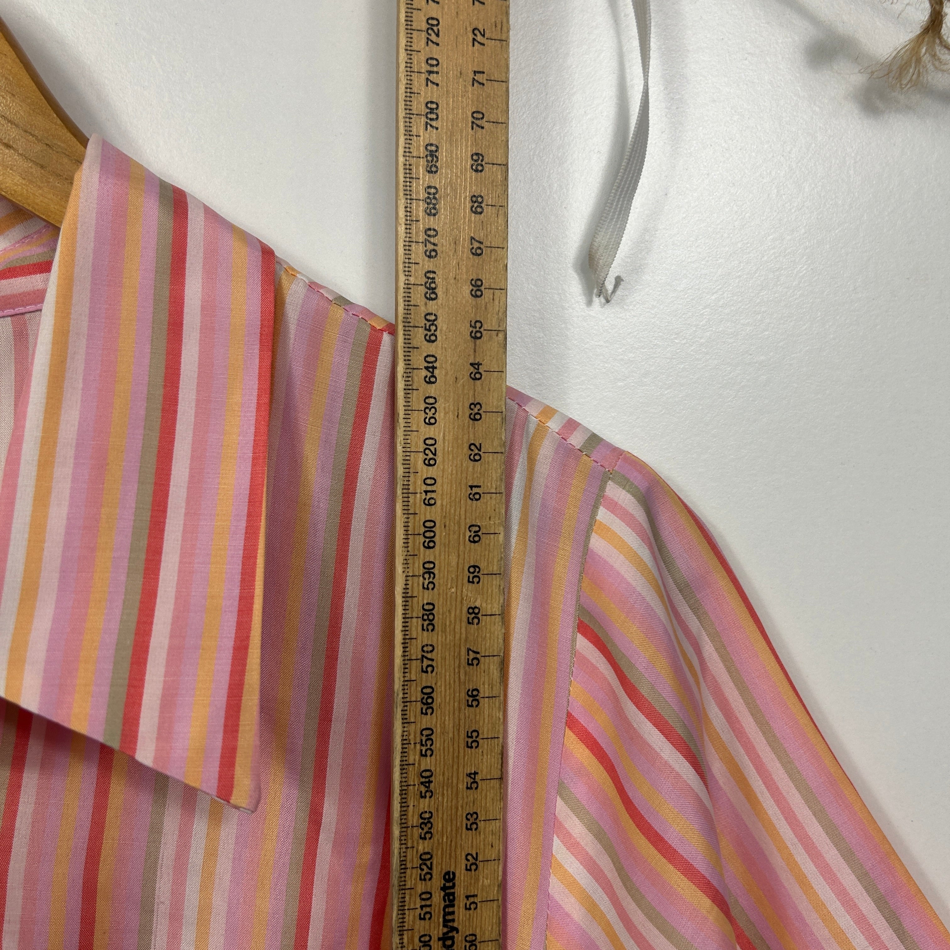 Vintage Millers Pink Multicolour Striped Shirt - Size 14 - Image 5