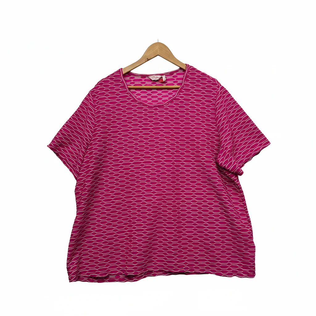 Millers Pink Textured Short Sleeve Top - Size 22