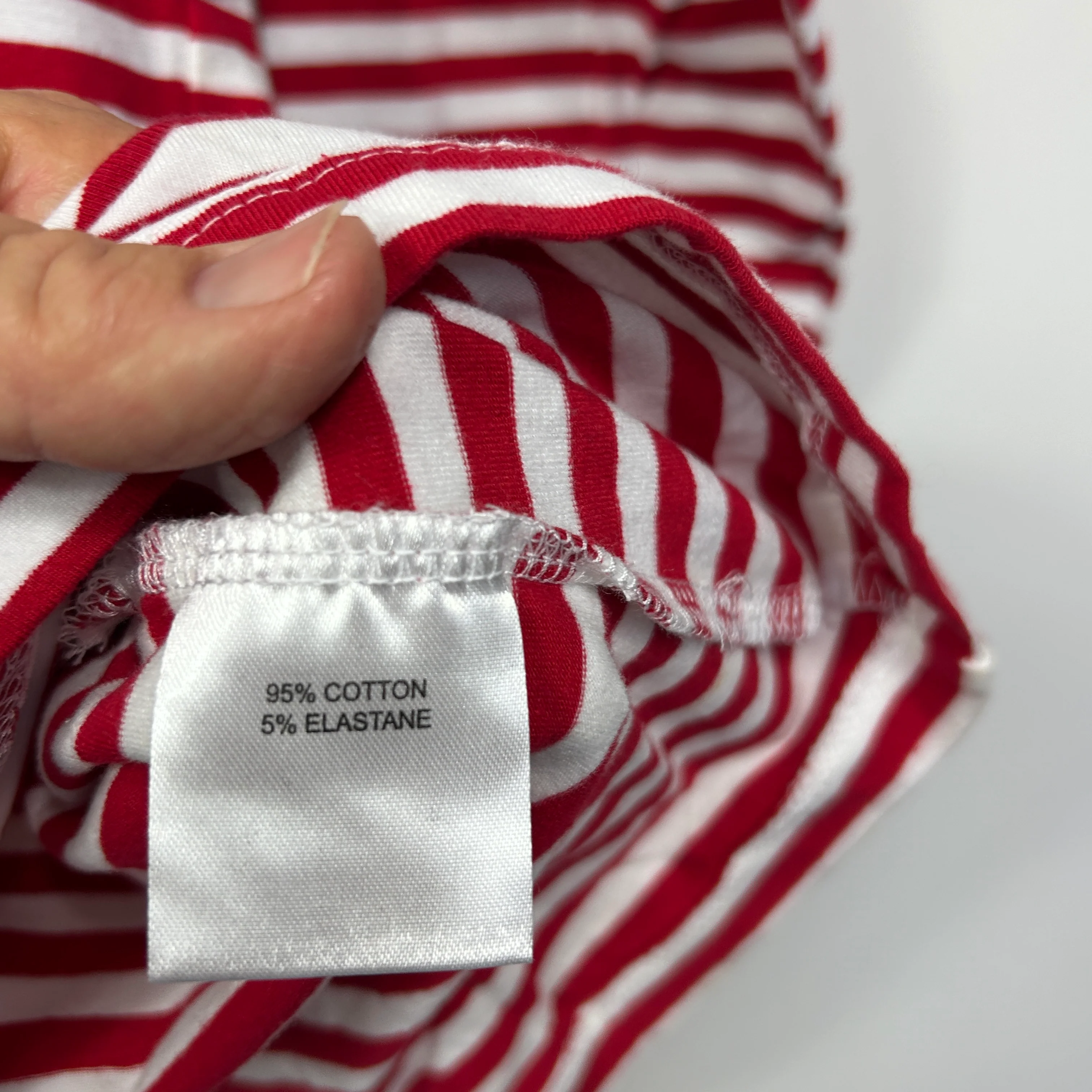 Millers Red and White Stripe Ruched Neck Top - Size 14 - Image 5