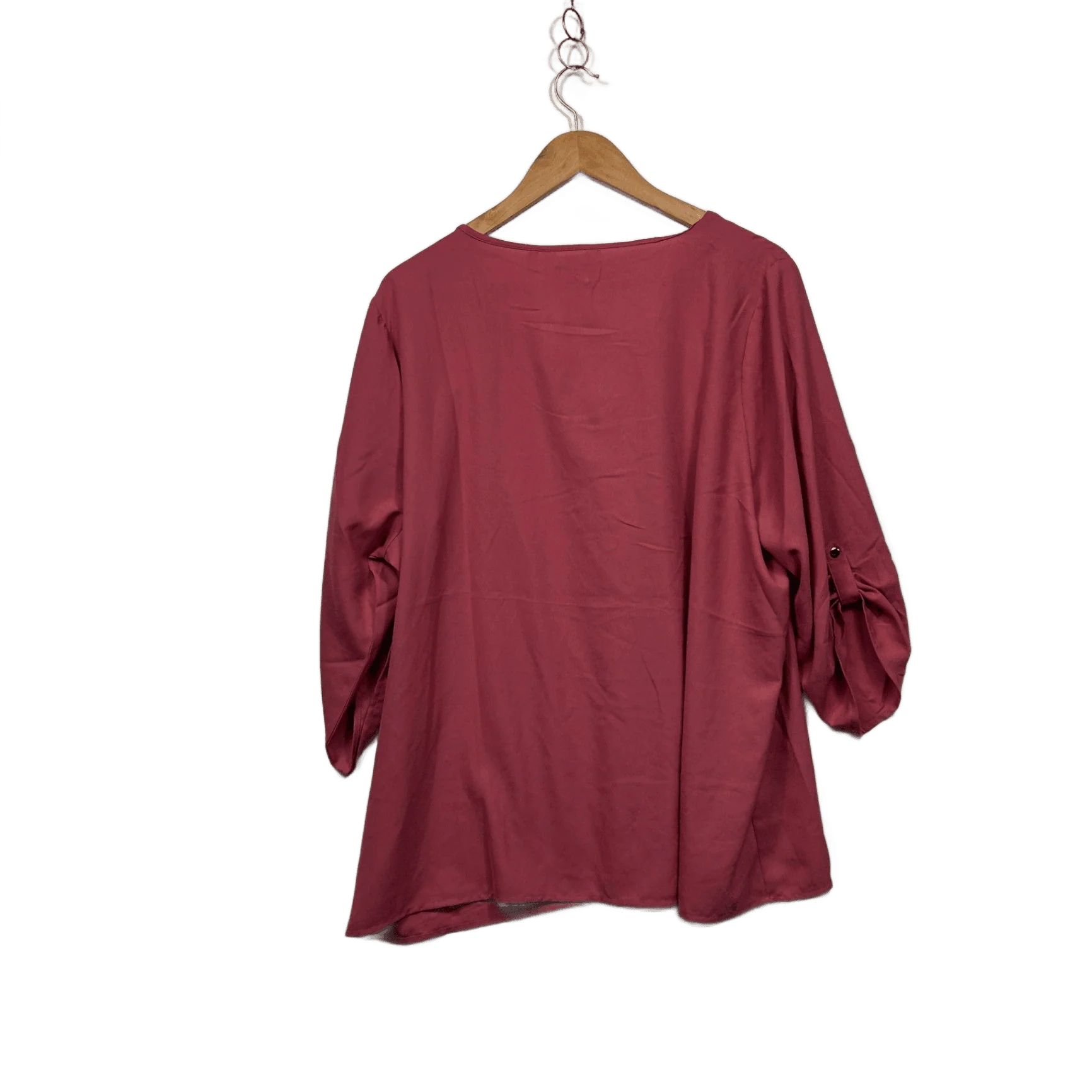 Millers Rose Pink 3/4 Roll Tab Sleeve Pleated Blouse Size 20 - Image 2