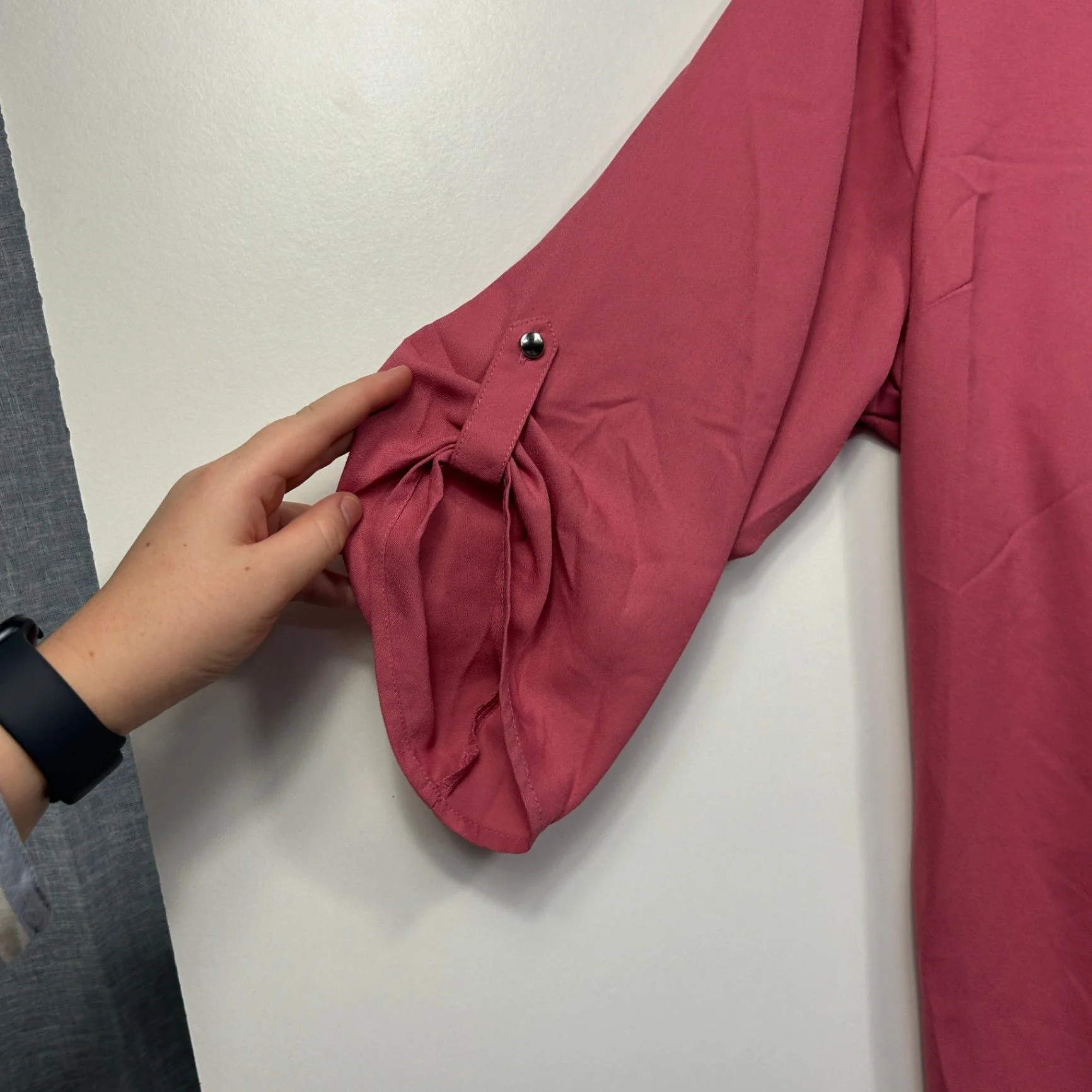 Millers Rose Pink 3/4 Roll Tab Sleeve Pleated Blouse Size 20 - Image 6