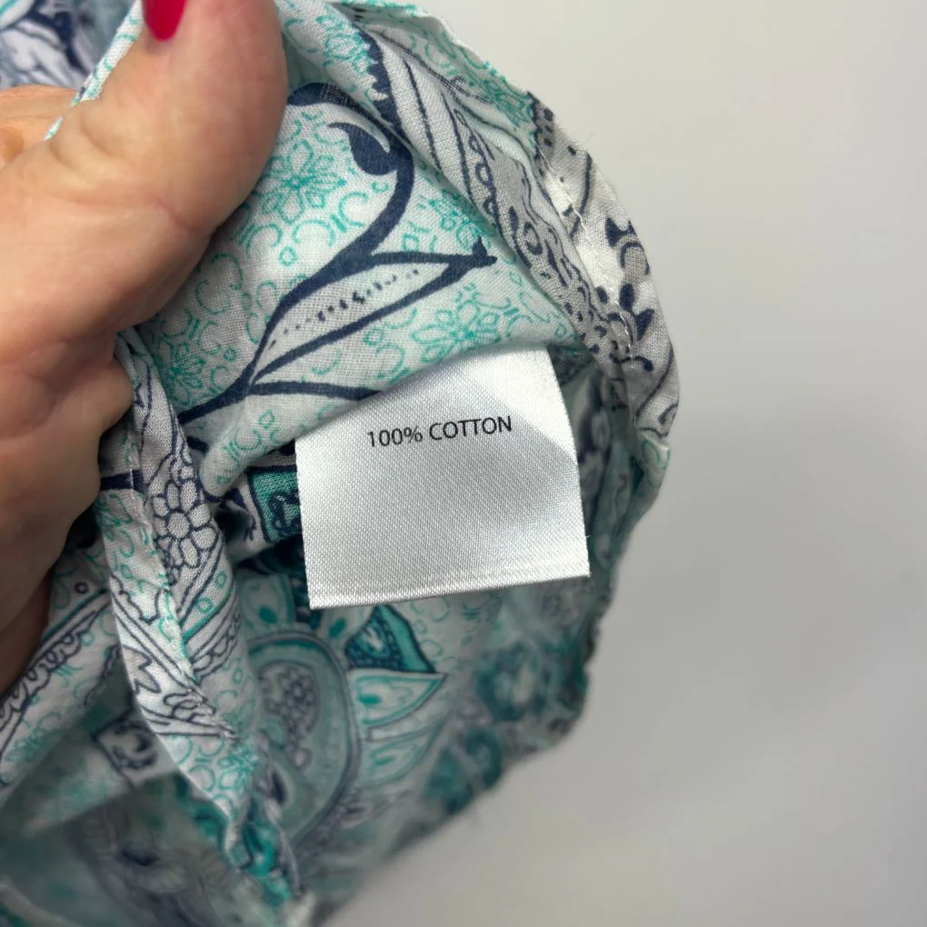 Millers Teal Cotton Paisley Shirt - Size 16 - Image 3