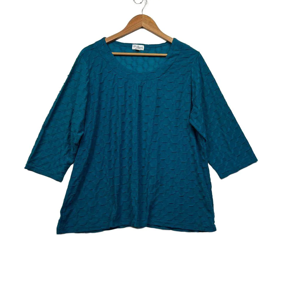 Millers Teal Textured Top Size 22