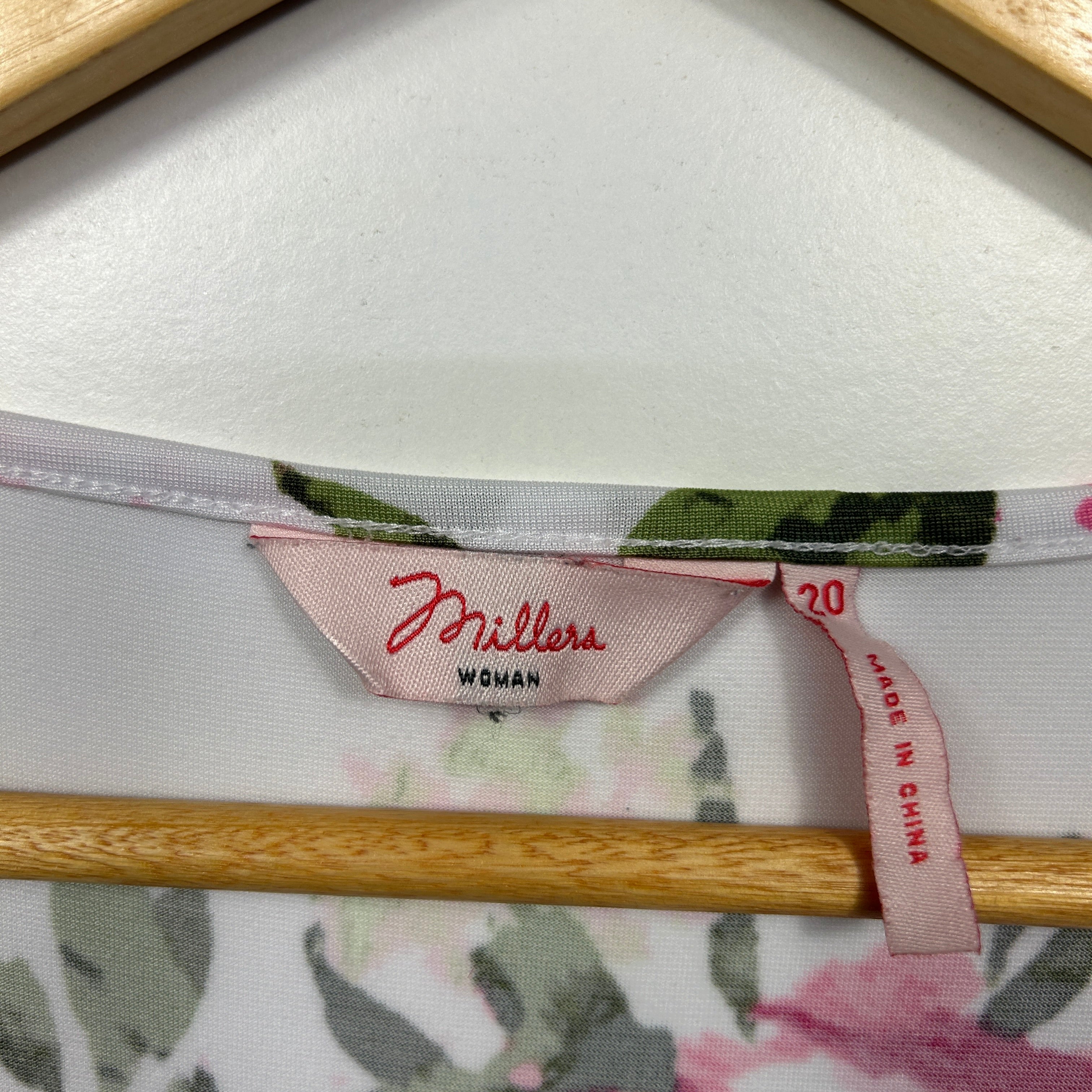 Millers White Floral Print Top - Size 20 - Image 2