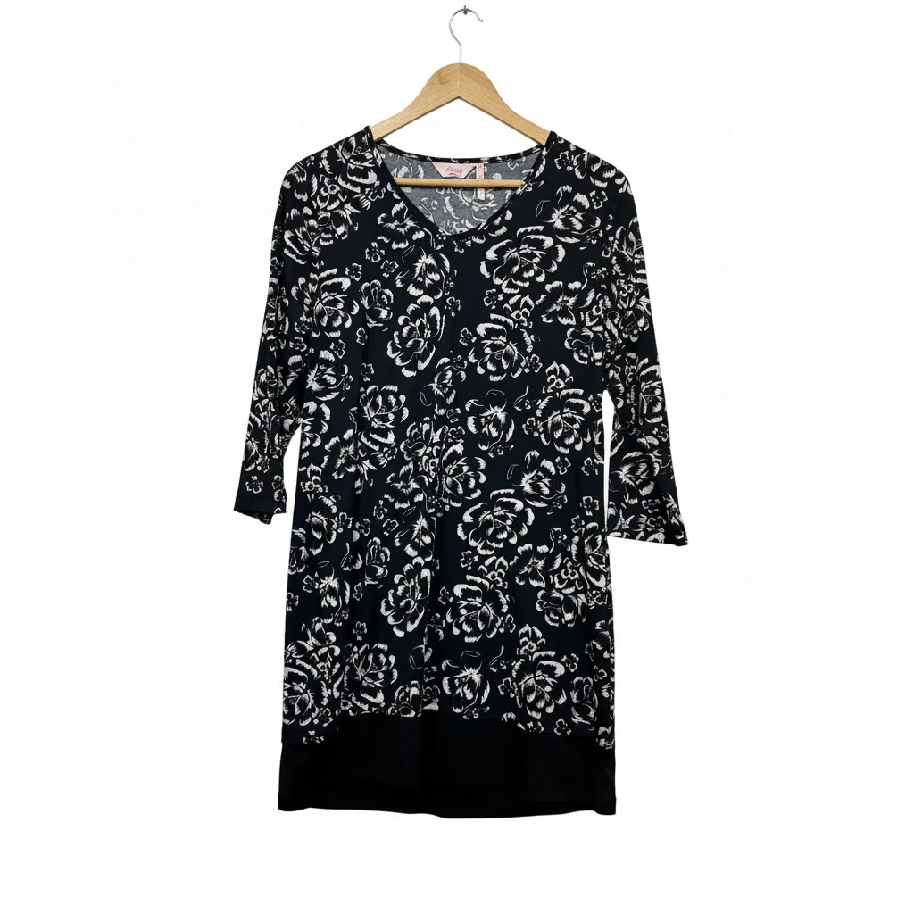 Millers Woman Black White Floral Dress - Size 14