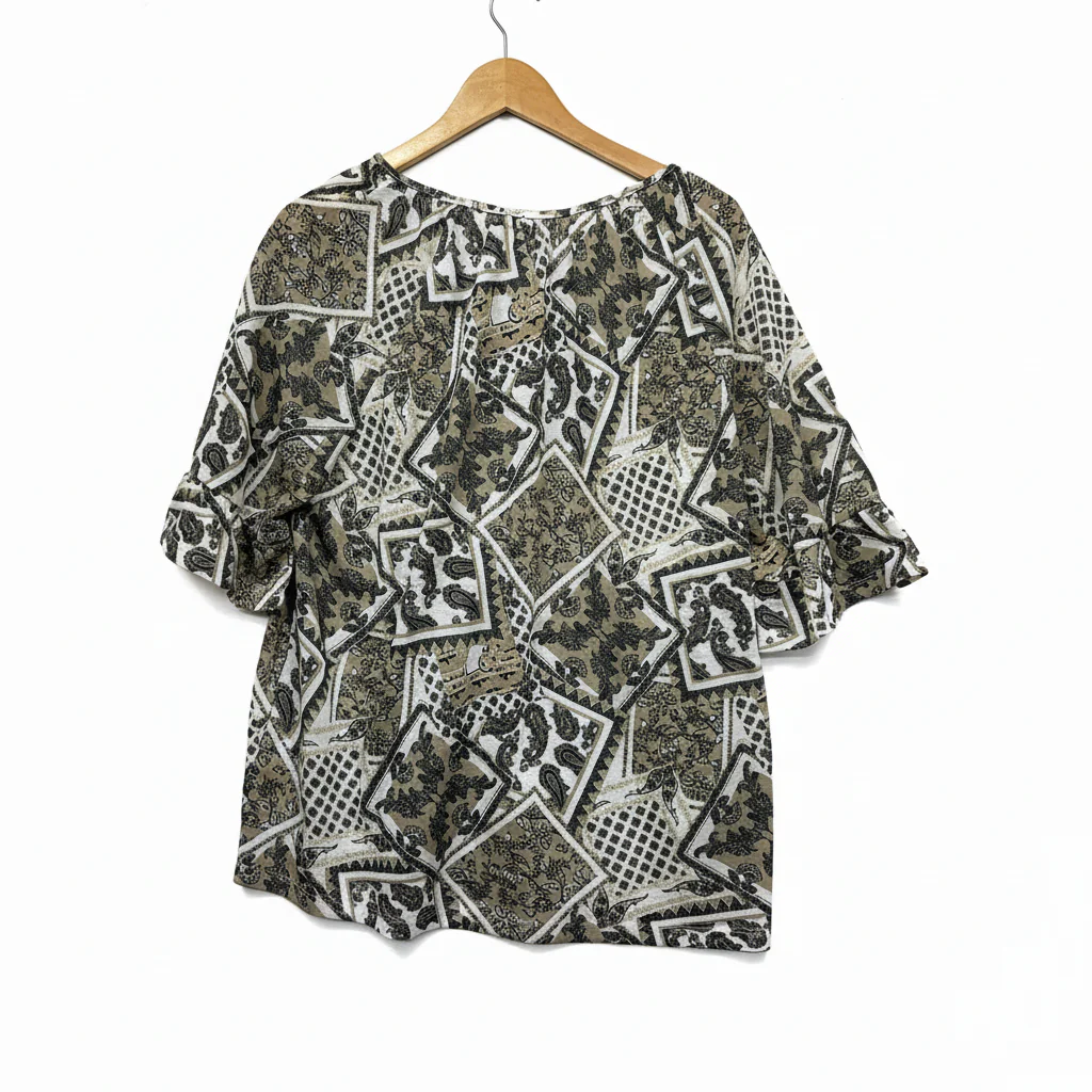 Millers Grey White and Black Patchwork Print Top - Size 18 - Image 2