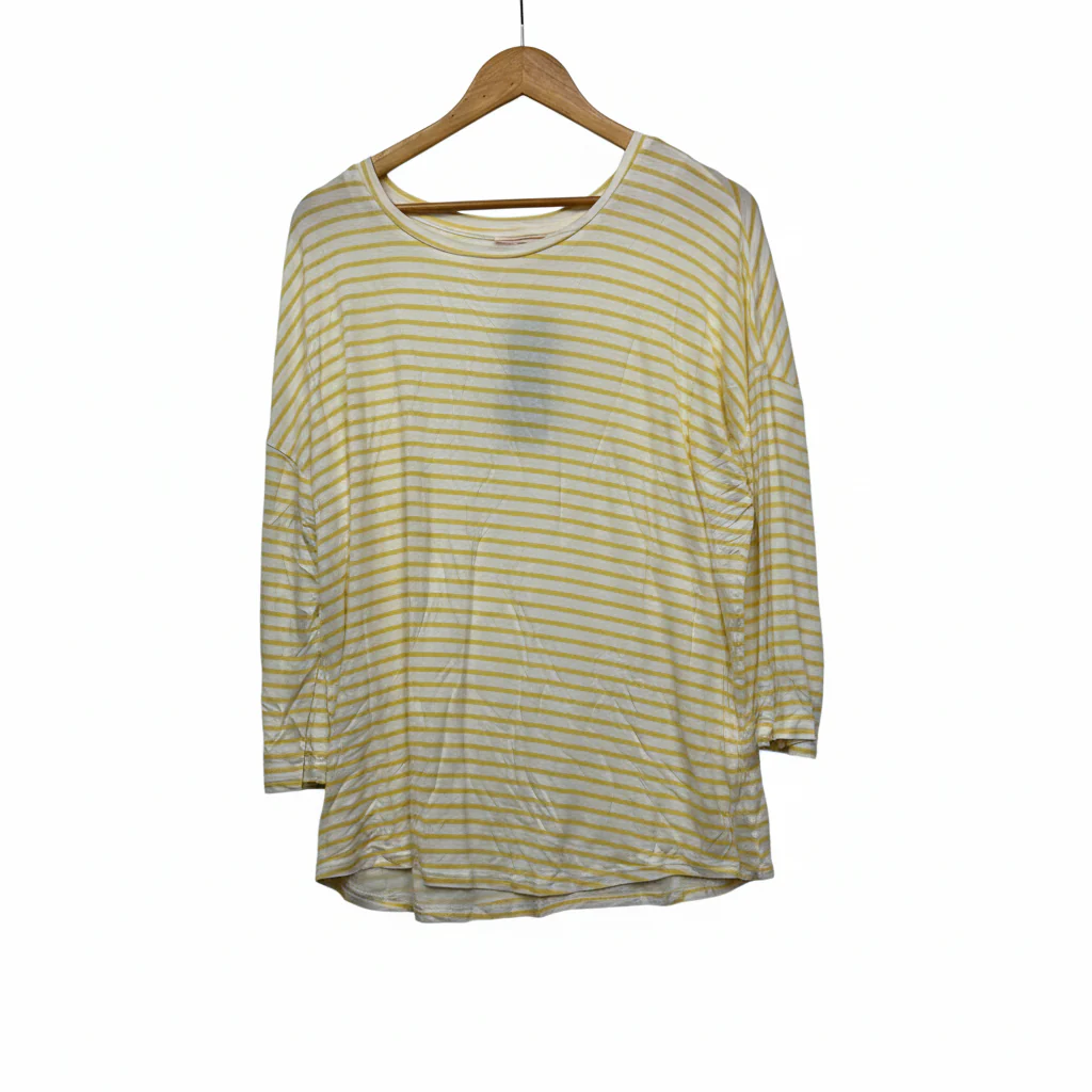 Millers Yellow White Striped Casual Top - Size 14