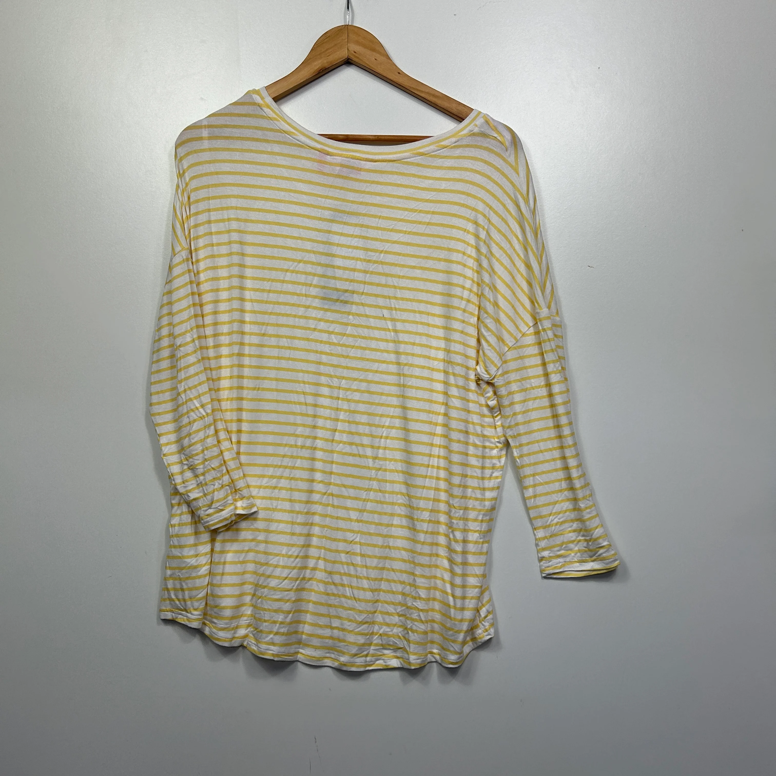 Millers Yellow White Striped Casual Top - Size 14 - Image 2