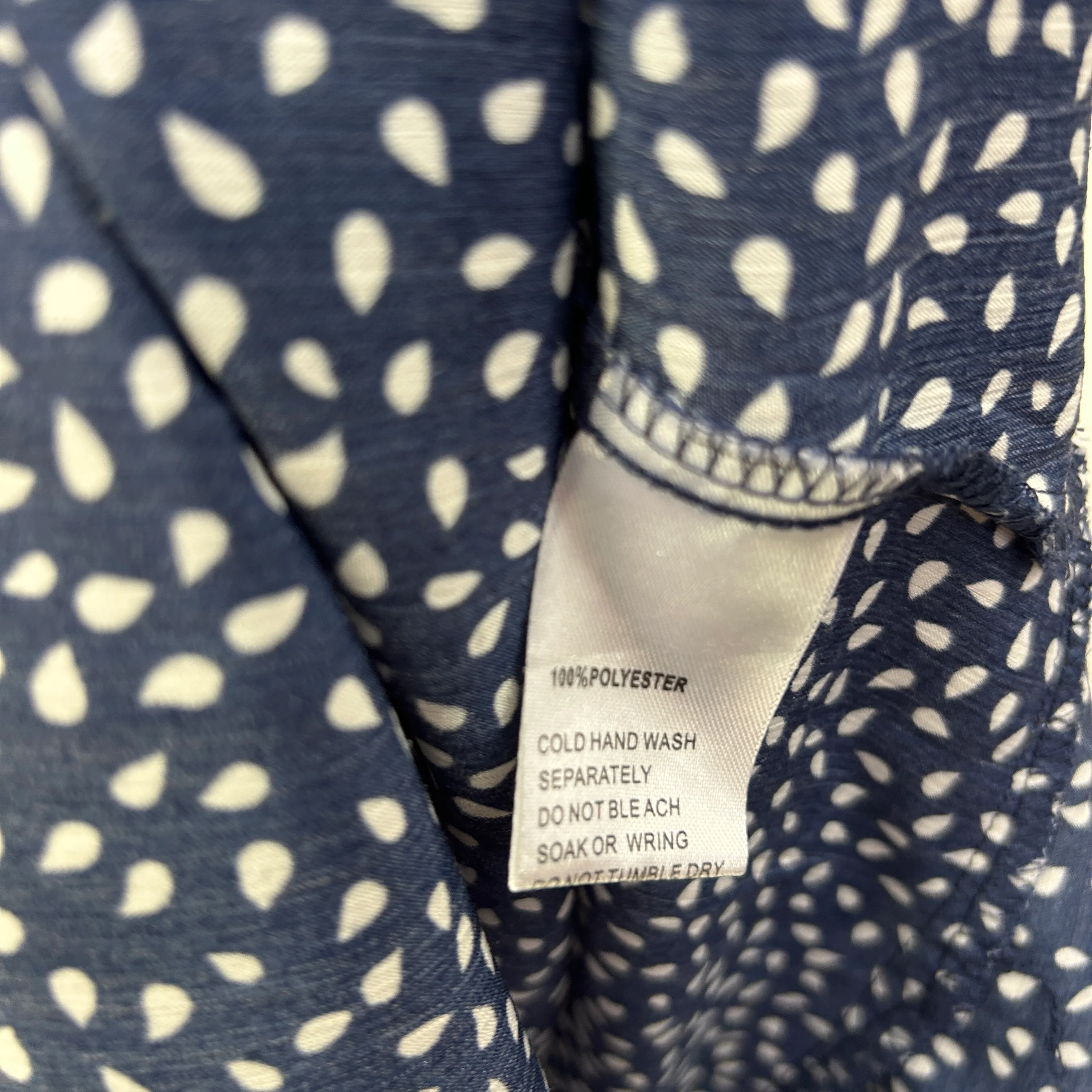 Miracle Navy White Spotted Dress - Size 16 - Image 3