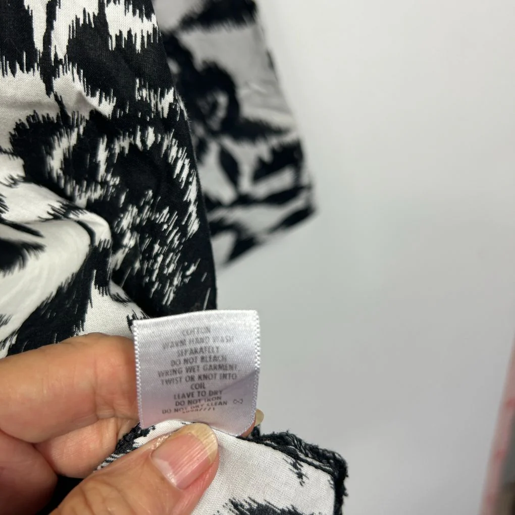 Moda Black Cotton Floral Print Shirt - Size 20 - Image 3