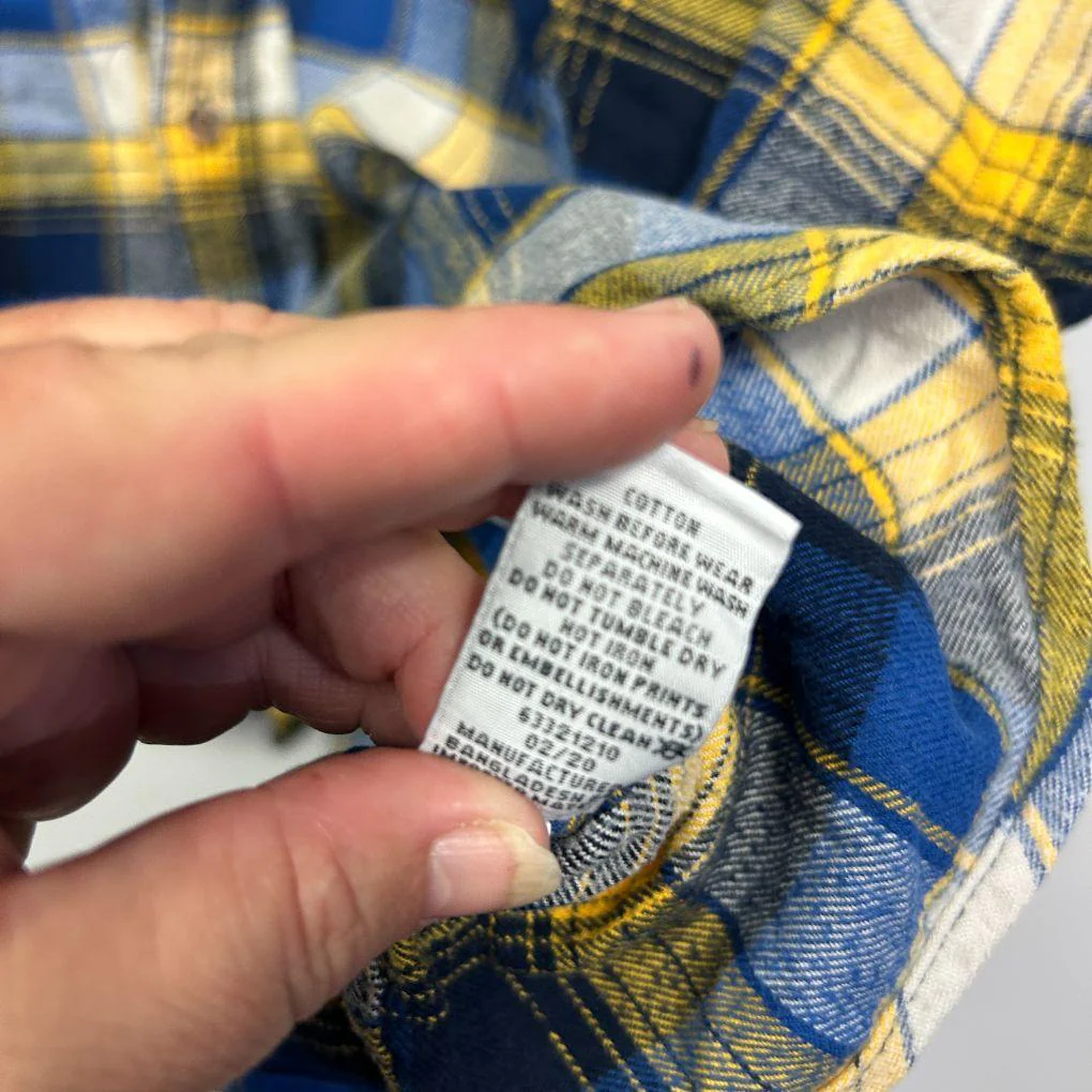 Mr Big Blue Cotton Plaid Flannel Shirt - Size 7XL - Image 3