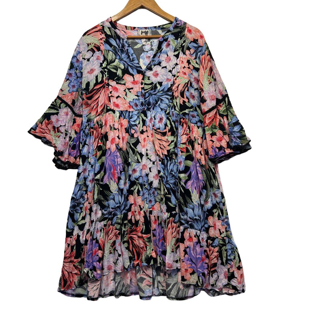 Jaase Multicoloured Floral Dress - Size 16
