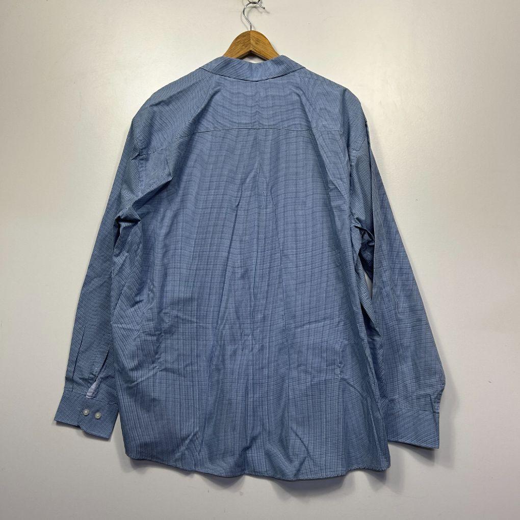 Mr Big Blue Gingham Cotton Button-Front Shirt - Size 4XL - Image 3