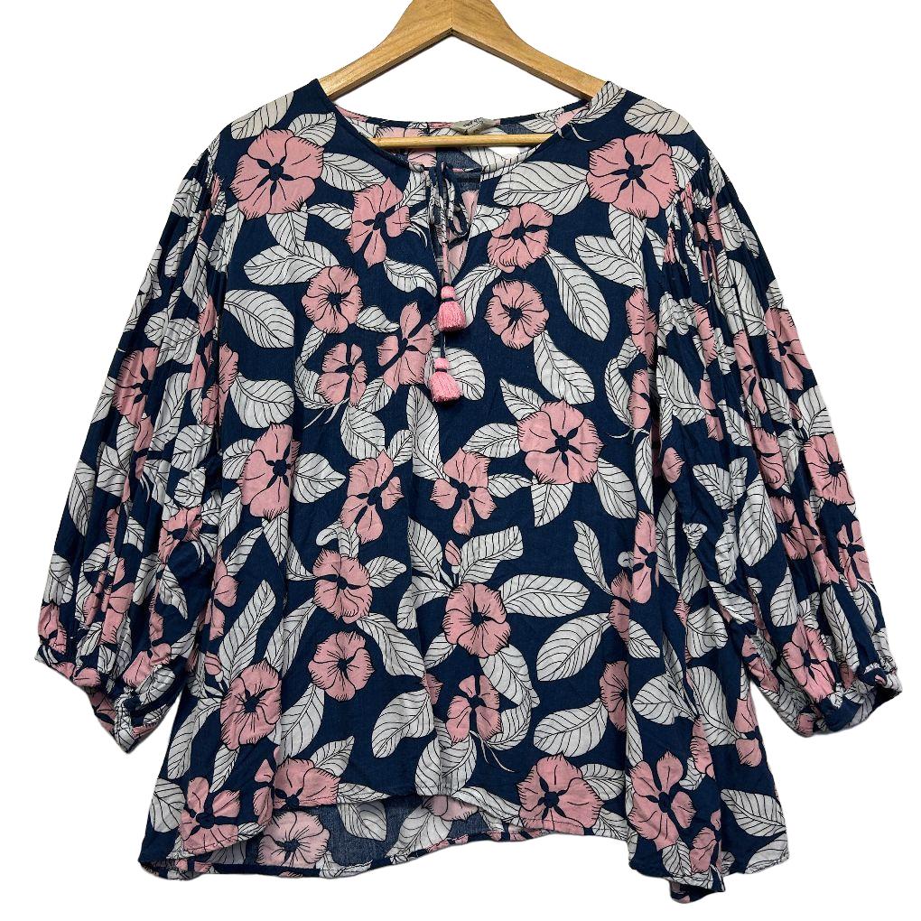 Adrift Navy Floral Top - Size 2XL