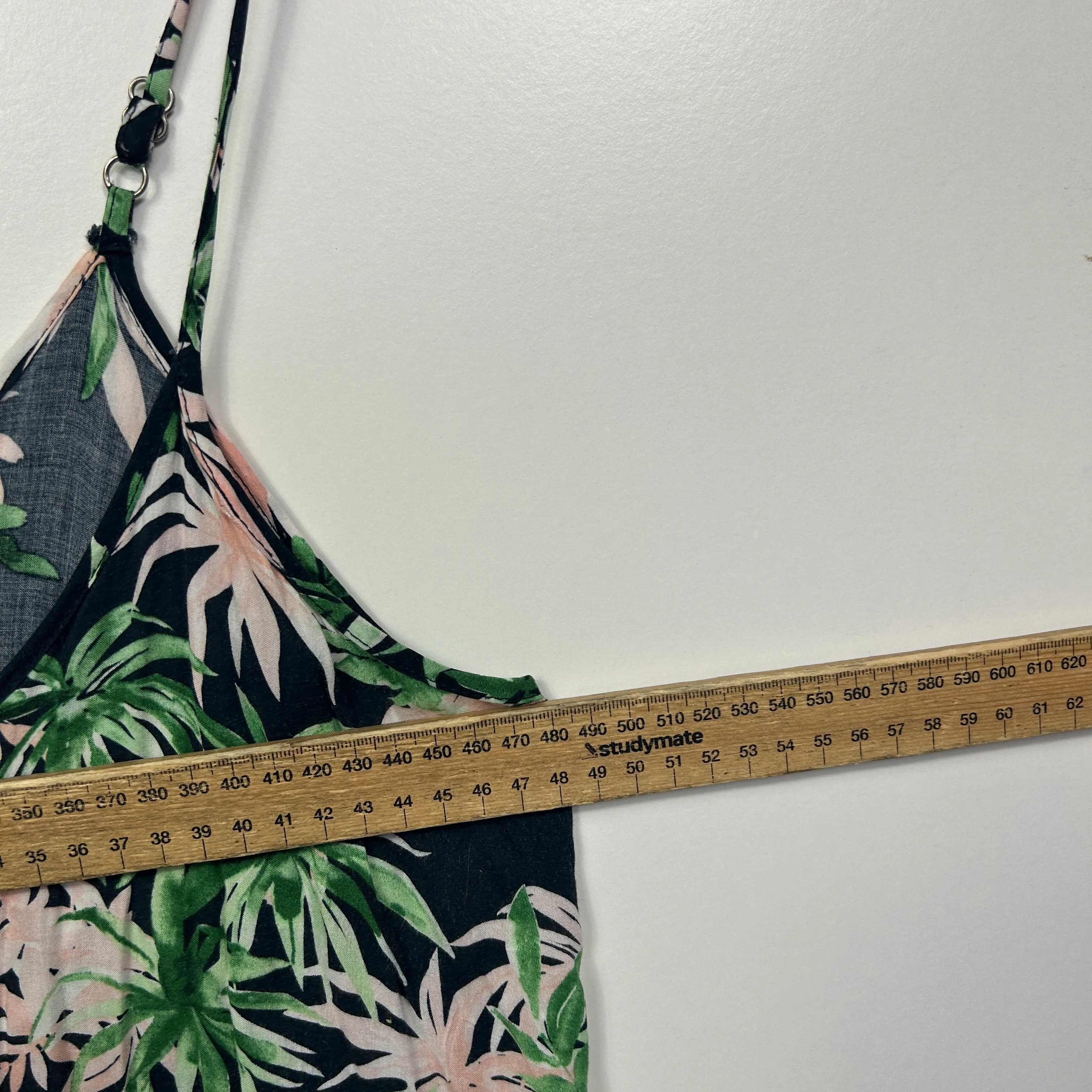 Haven Navy Green and Pink Tropical Print Dress - Size 14 - Image 5