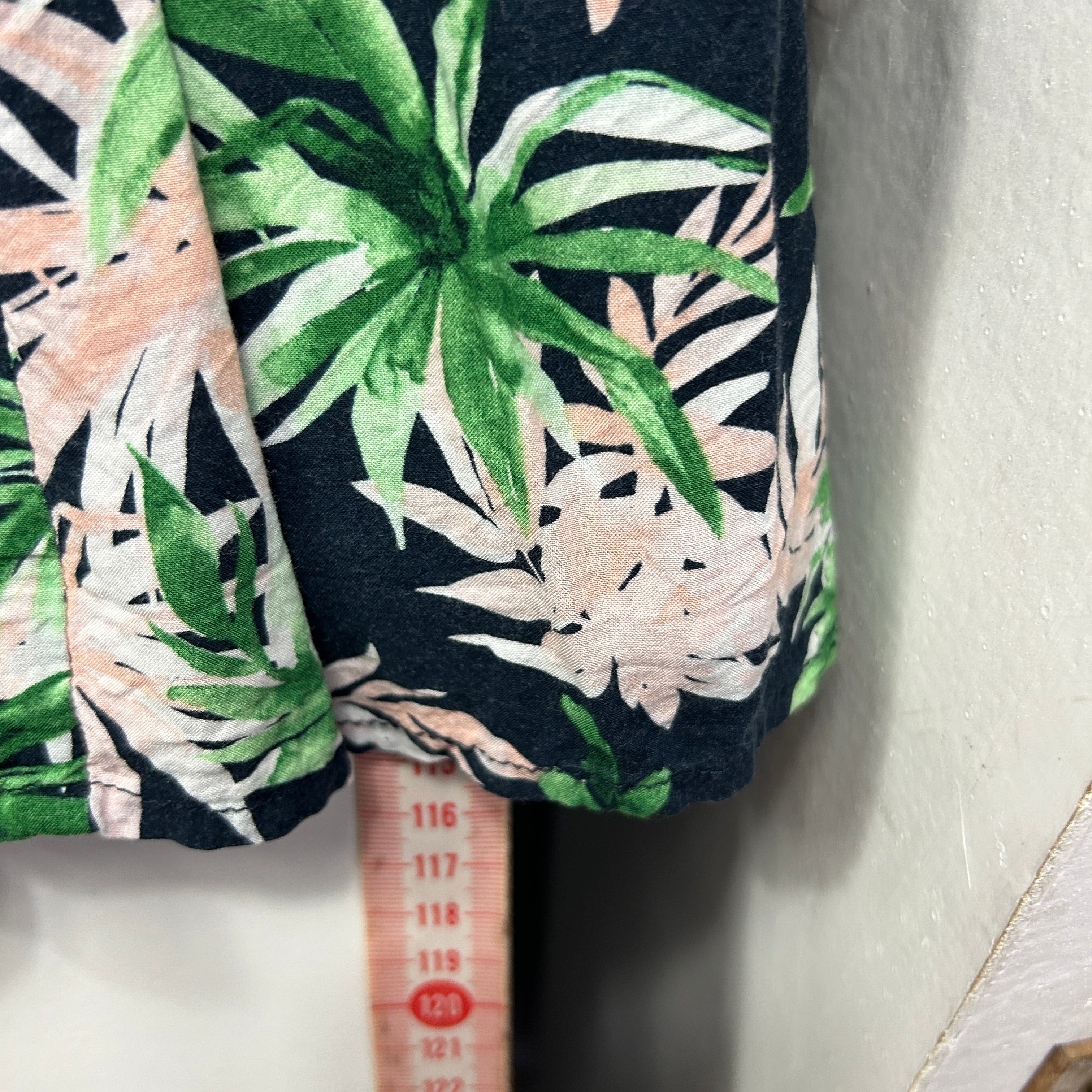 Haven Navy Green and Pink Tropical Print Dress - Size 14 - Image 6