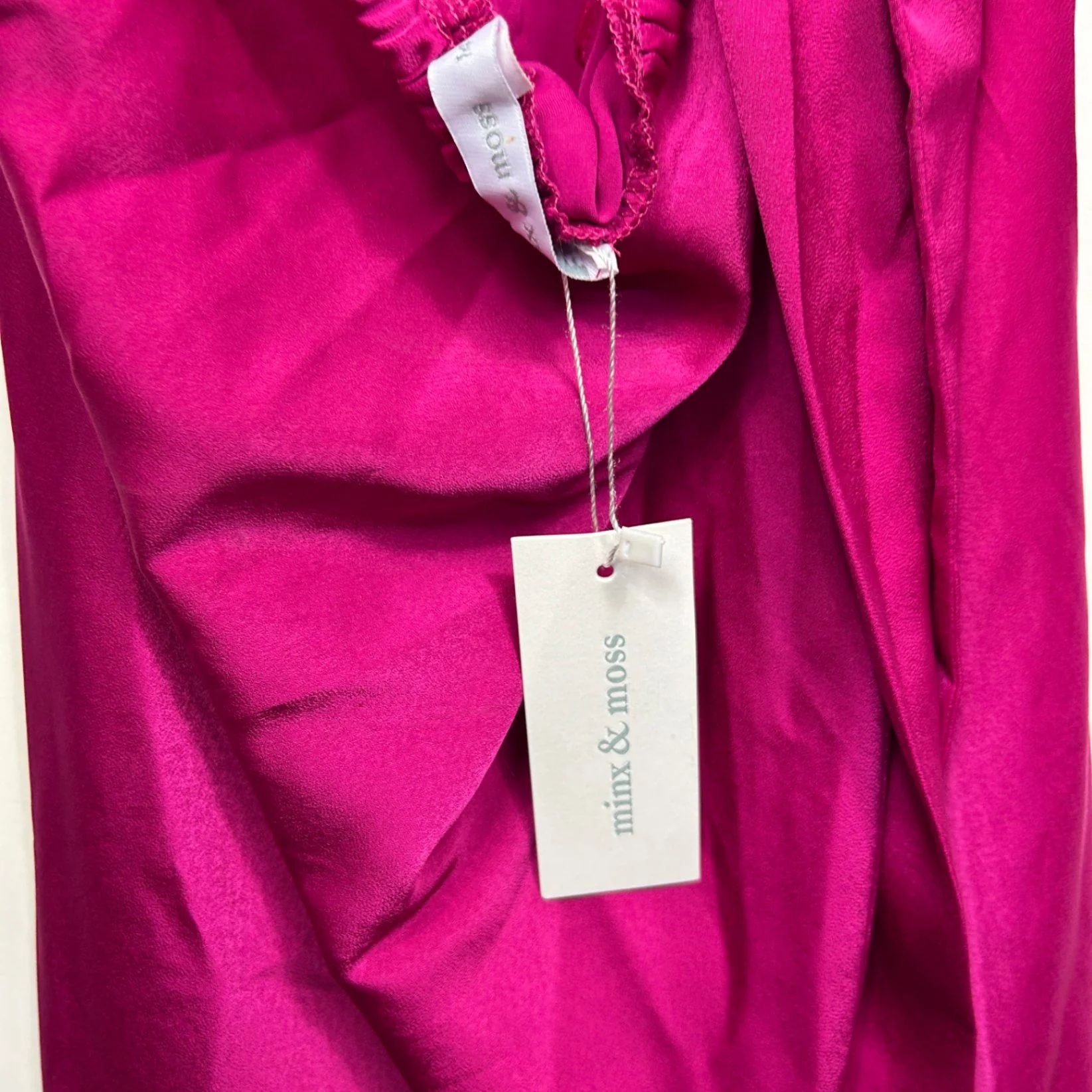New Minx & Moss Satin Slip Dress Size 14 Pink Cut Out Sleeveless - Image 8