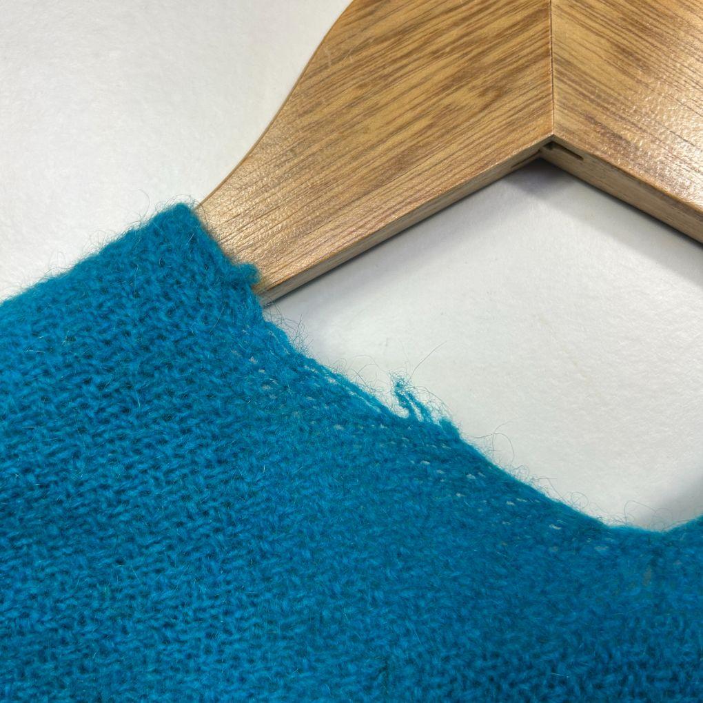Noble Wilde Teal Knit Poncho - One Size - Image 4