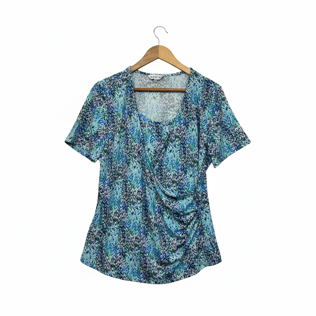 Noni B Blue Multicoloured Print Top - Size L