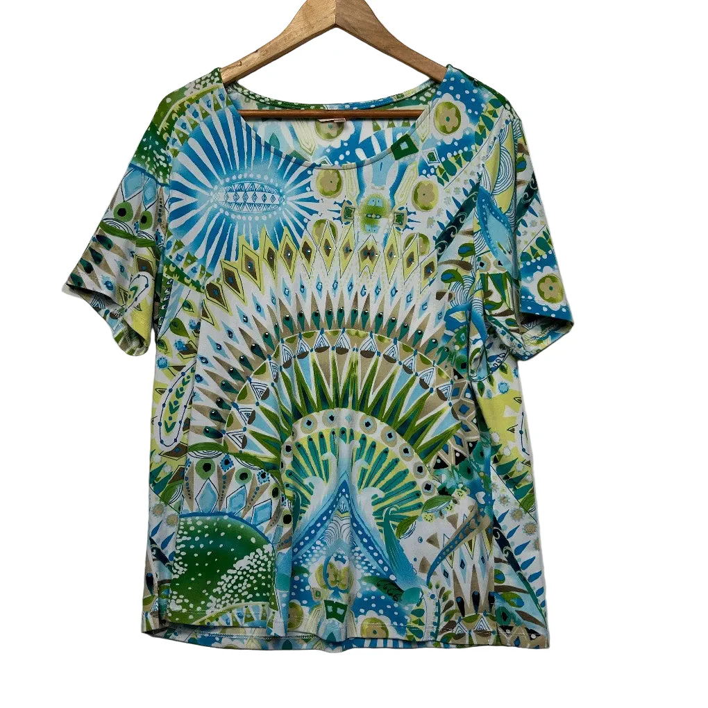 Noni B Geometric Print Top - Size 1XL