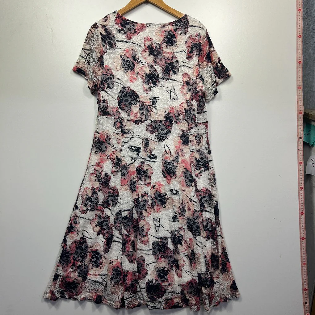 Noni B Pink Floral Lace Dress - Size 1XL - Image 4