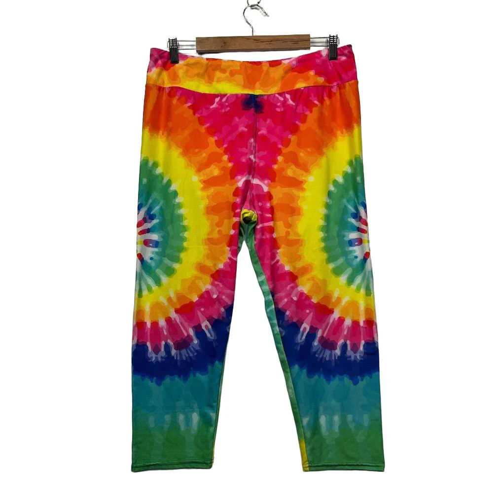Notopia Multicoloured Tie-Dye Capri Leggings - Size 16-20