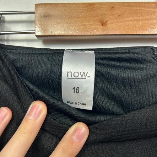 Now Black Laser Cut Hem Pencil Skirt - Size 16 - Image 2