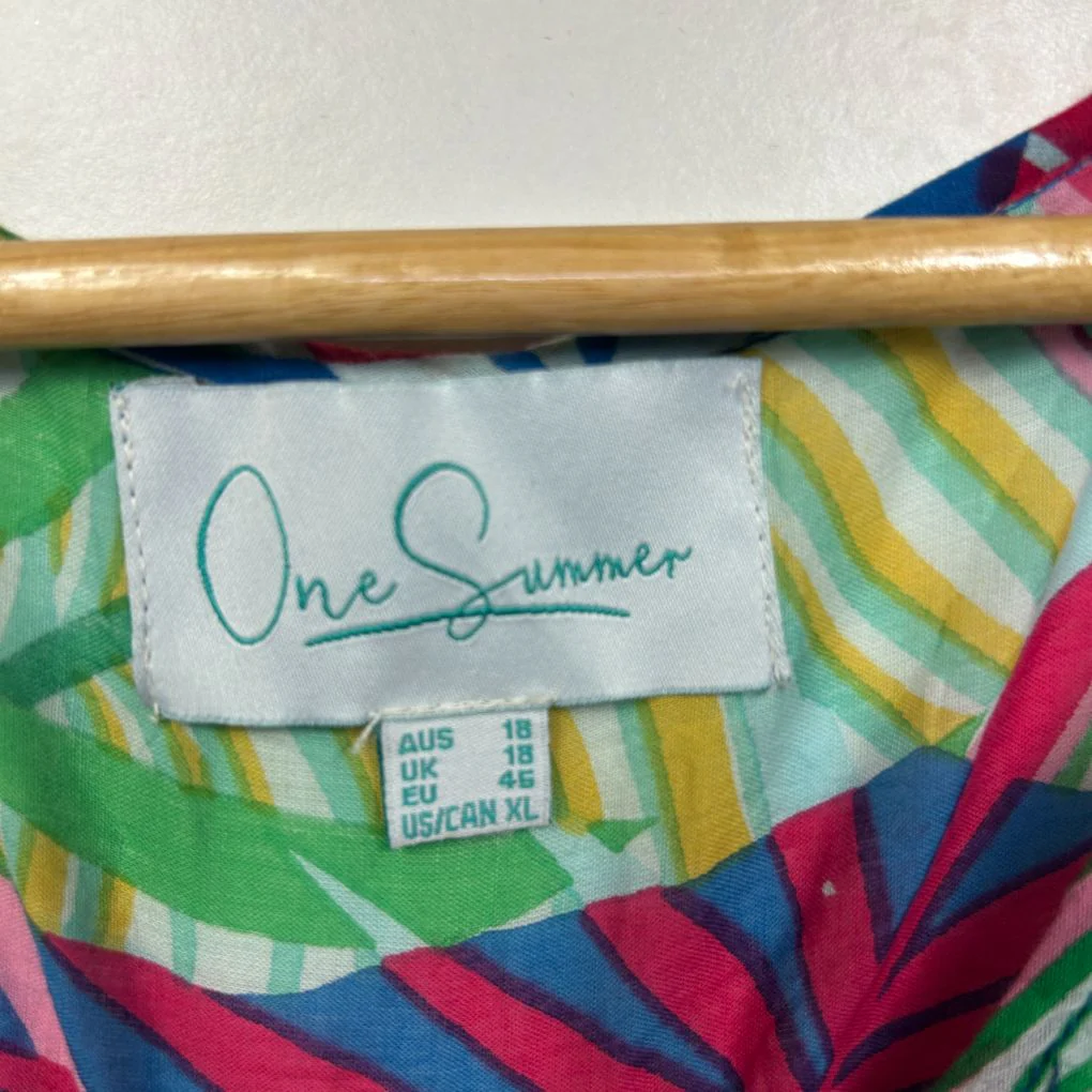 One Summer Multicoloured Cotton Top - Size 18 - Image 3