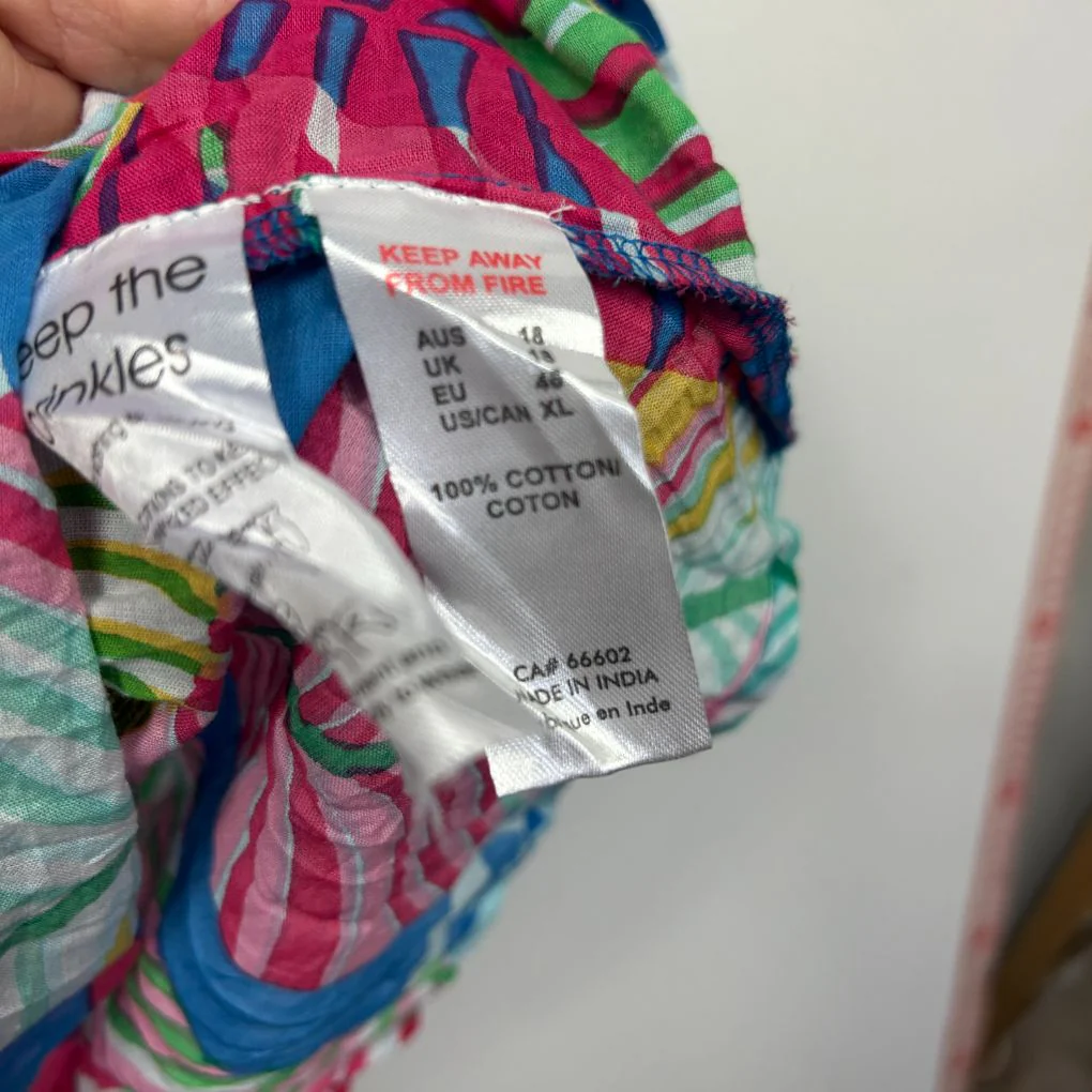 One Summer Multicoloured Cotton Top - Size 18 - Image 4