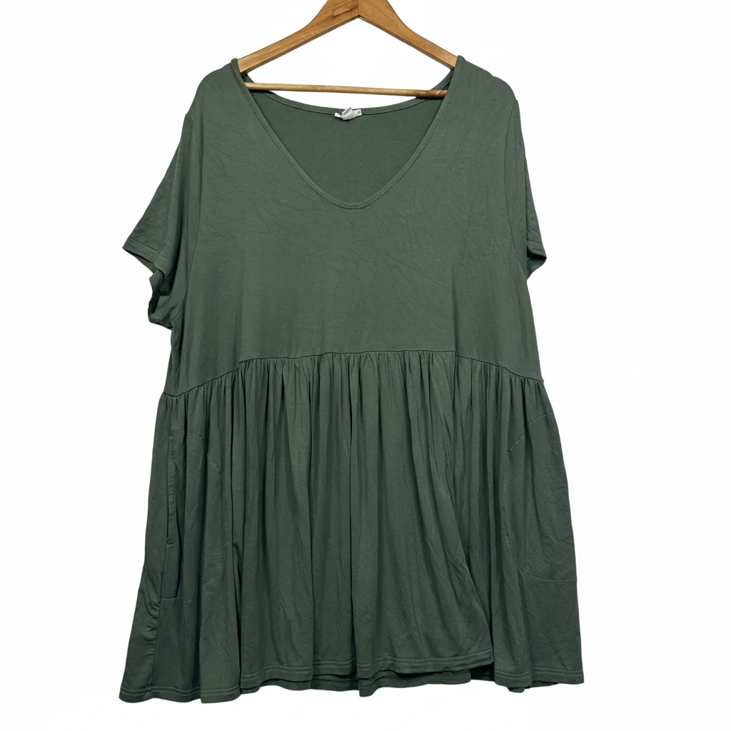 Peach Green Smock Top - Size 18/20