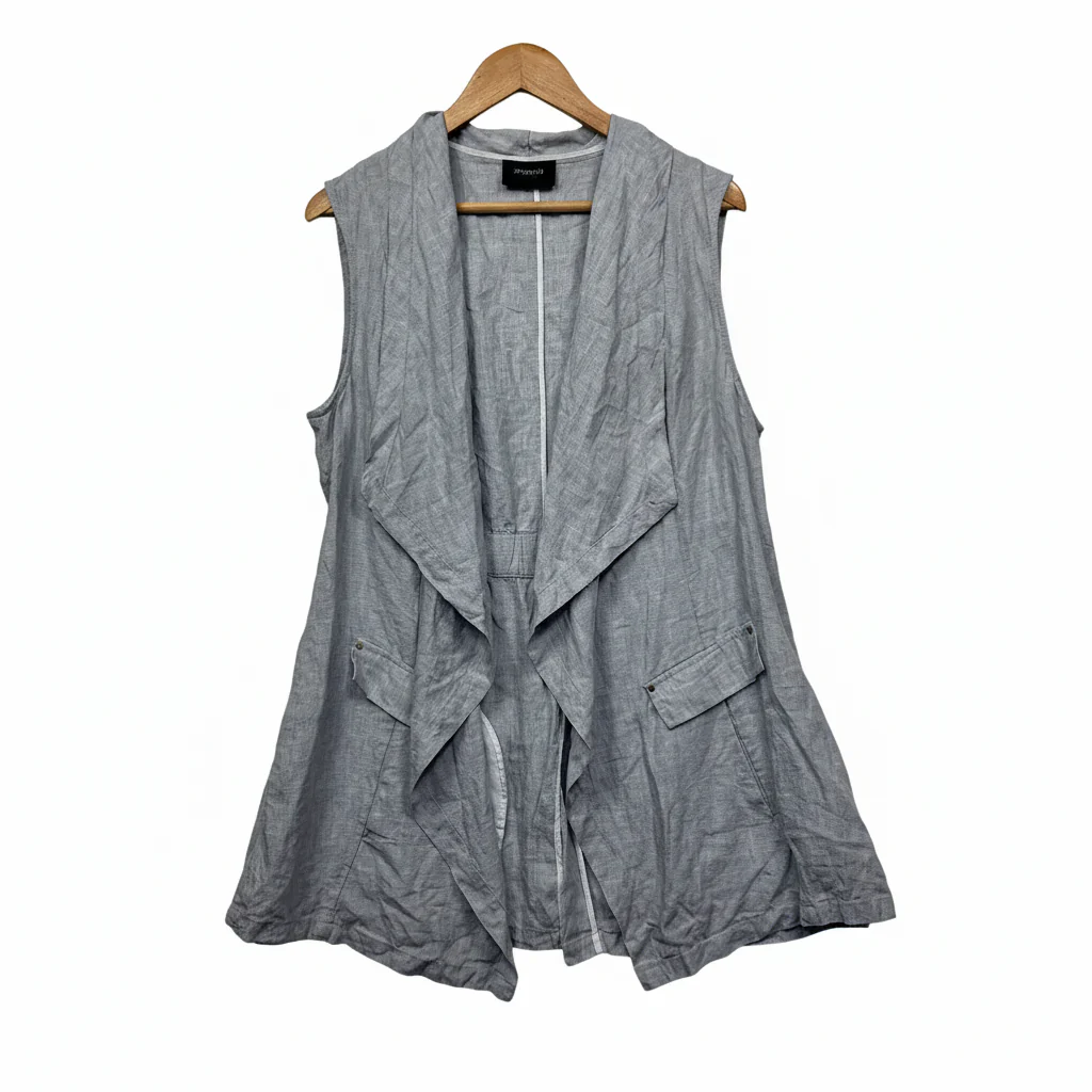 Pingpong Grey Linen Vest - Size L