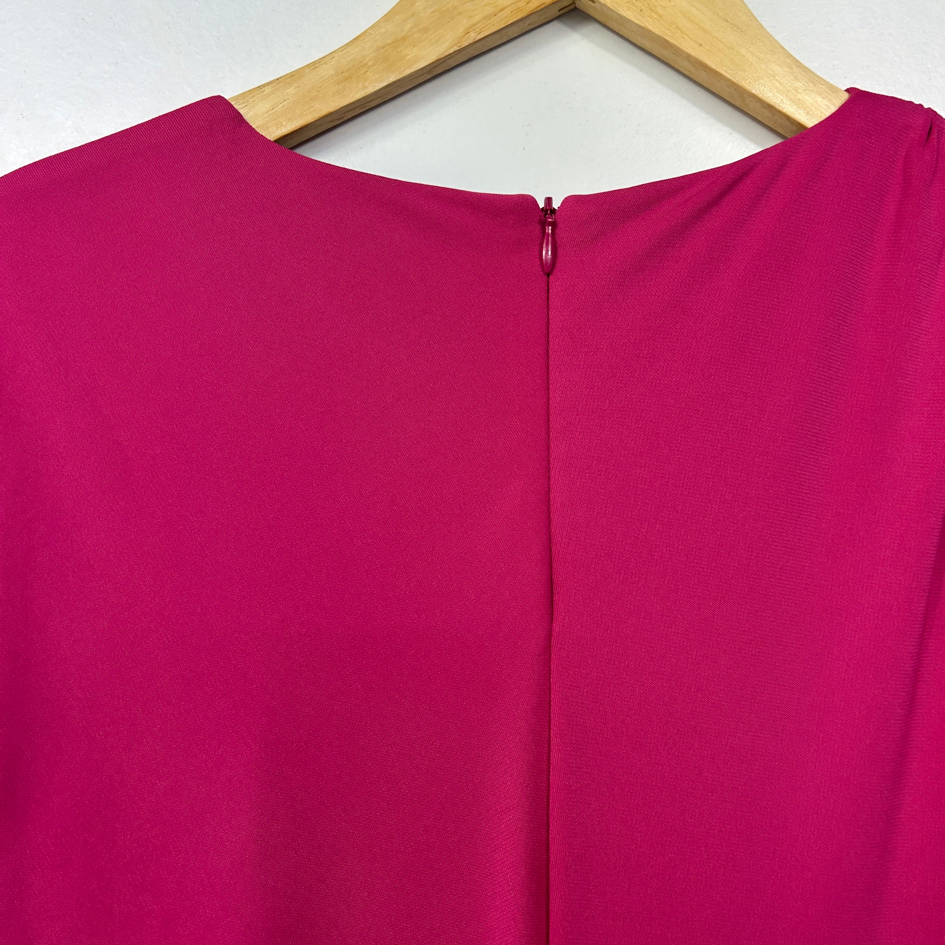 Portmans Berry Sorbet Pink Asymmetric Draped Dress - Size 16 - Image 5