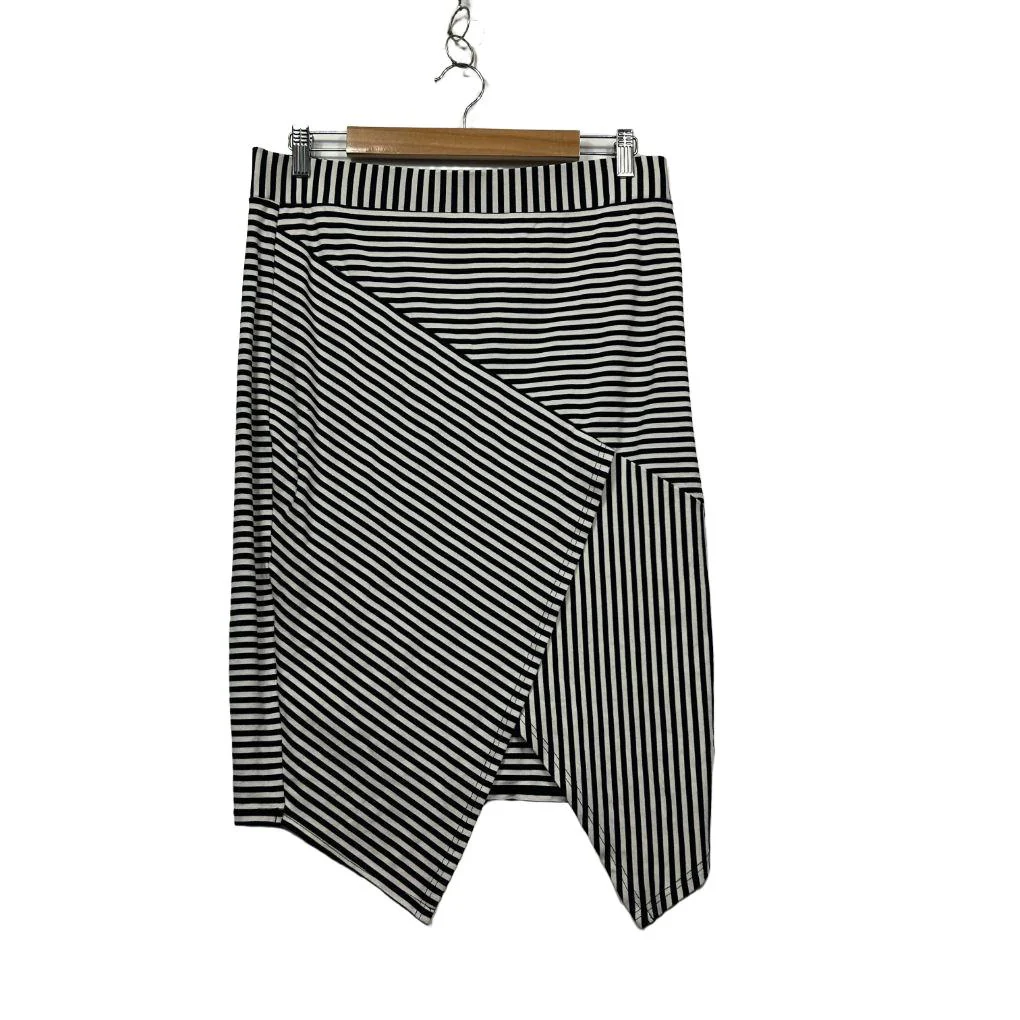 Portmans Black and White Striped Skirt - Size L