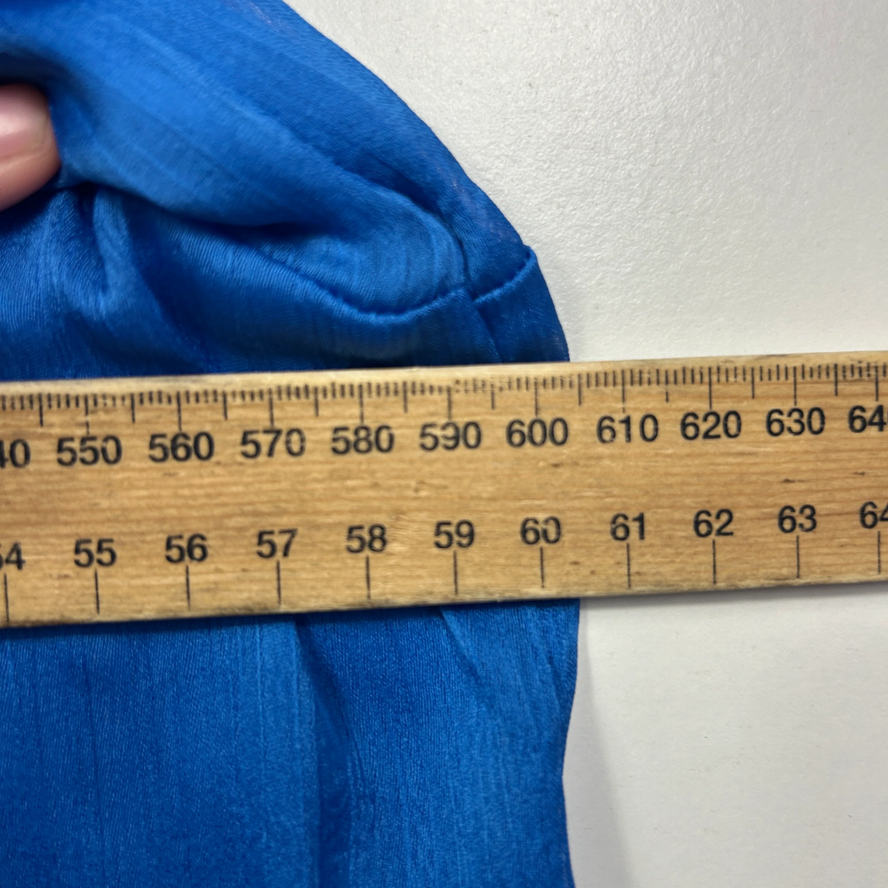 Preview Blue Balloon Sleeve Blouse - Size 18 - Image 6