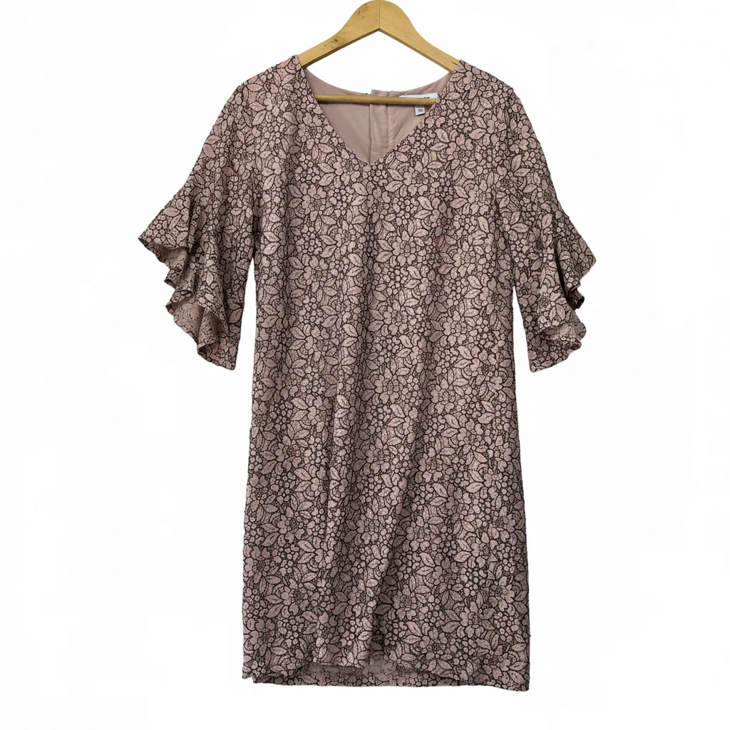 Preview Dusty Pink Floral Lace Overlay Cocktail Dress - Size 14